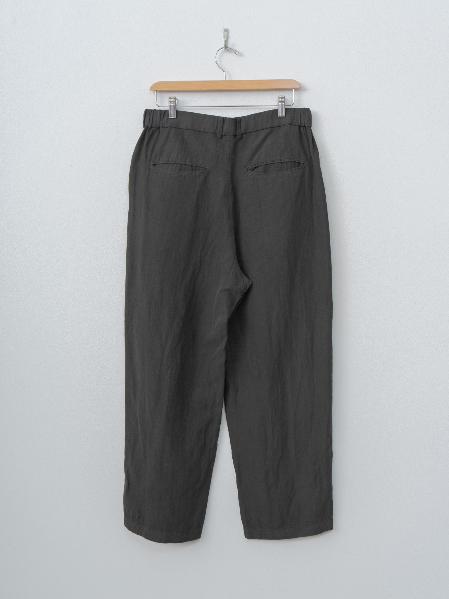Namu Shop - Aton Cotton Linen Voile Loose Fit Pants - Charcoal Gray
