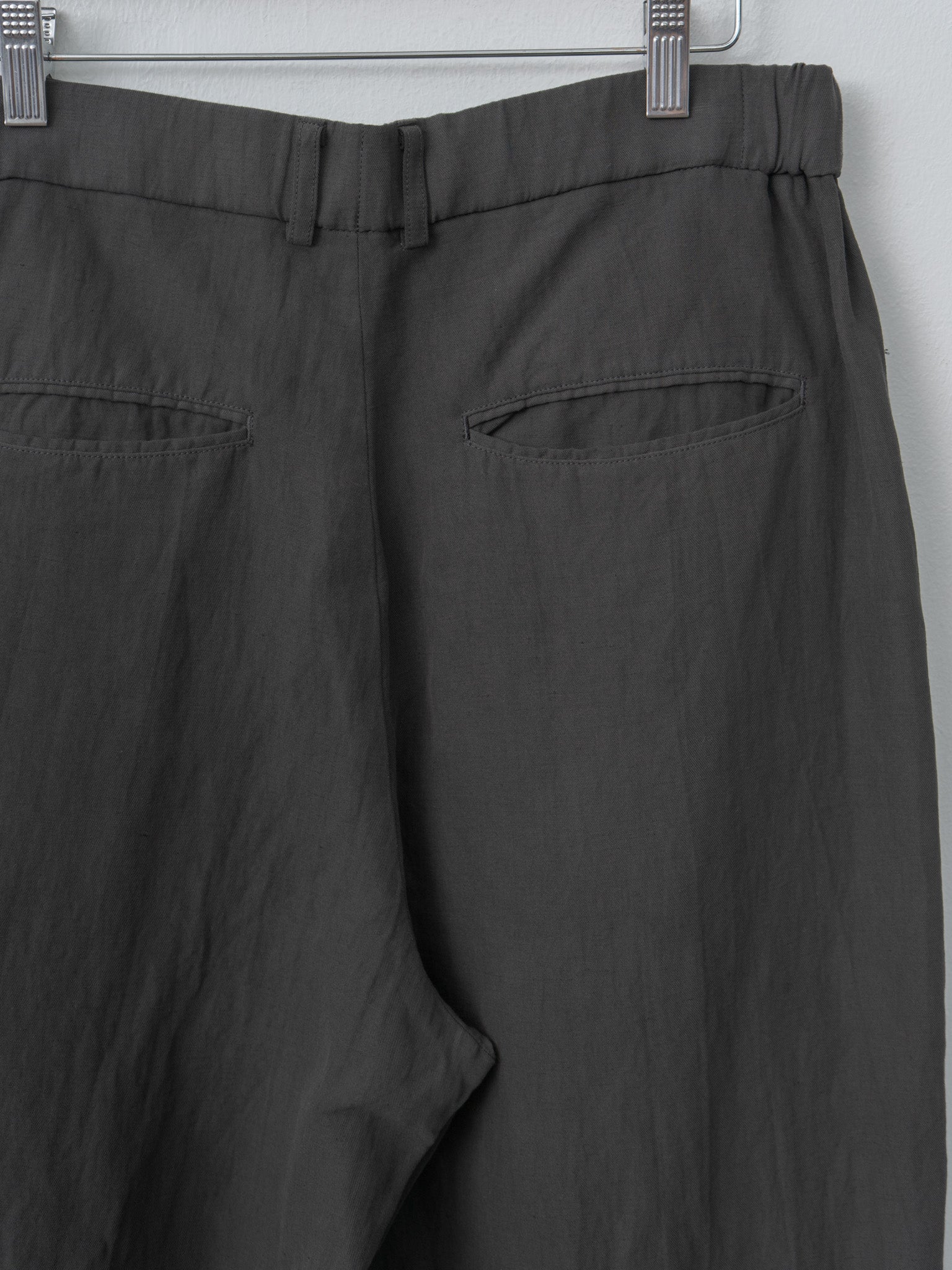 Namu Shop - Aton Cotton Linen Voile Loose Fit Pants - Charcoal Gray