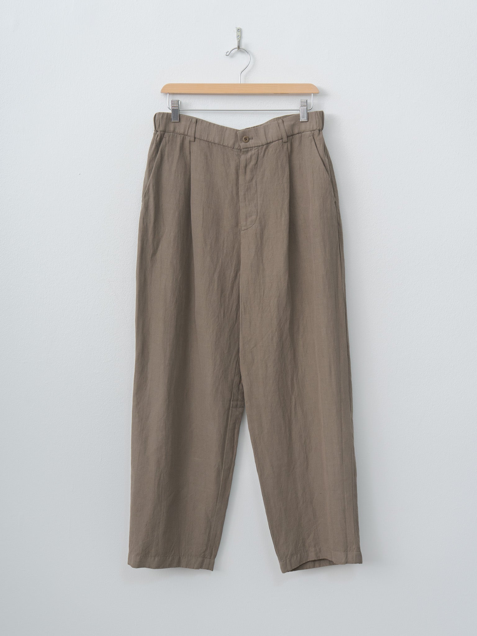 Namu Shop - Aton Cotton Linen Voile Loose Fit Pants - Beige