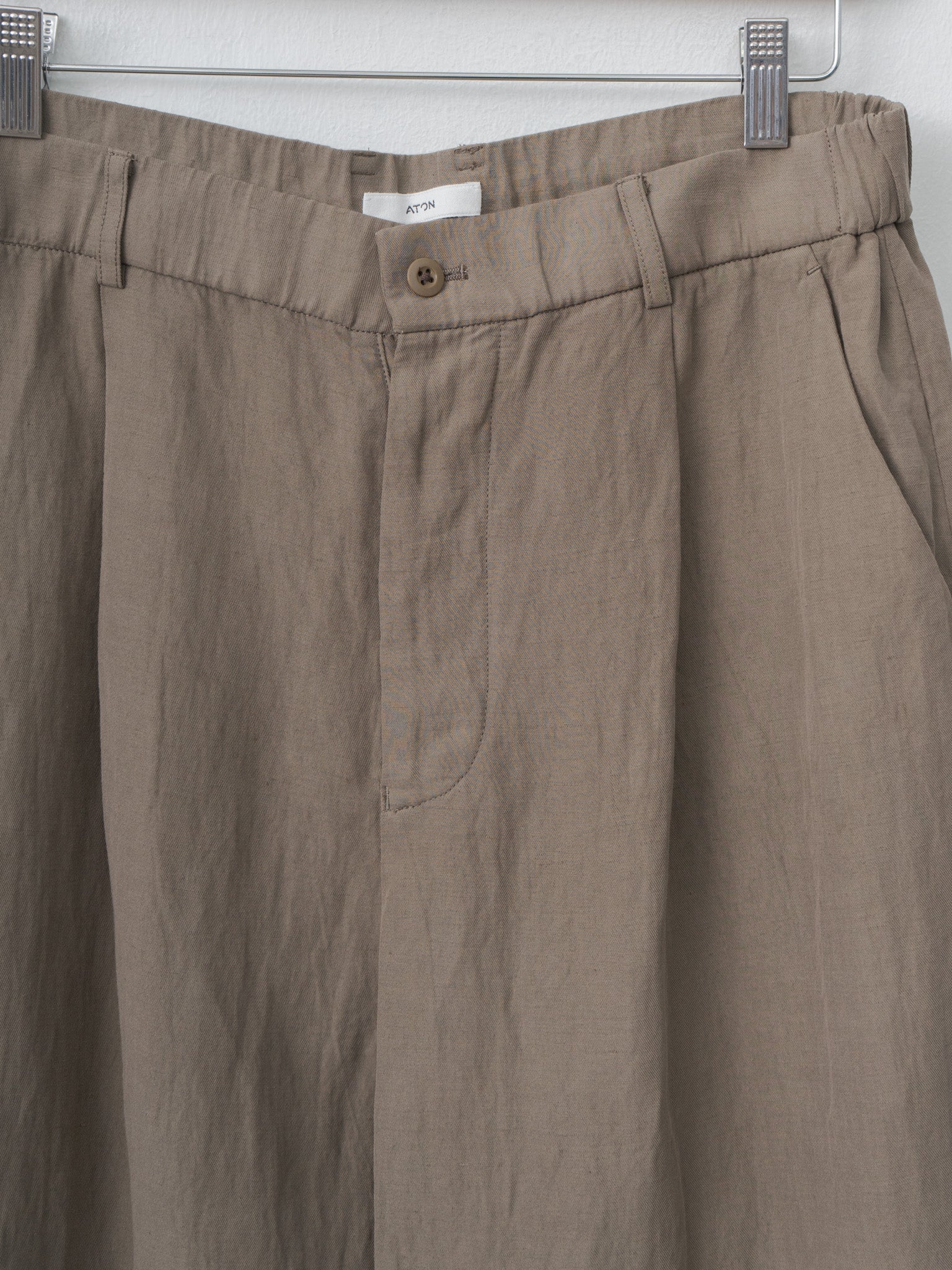 Namu Shop - Aton Cotton Linen Voile Loose Fit Pants - Beige