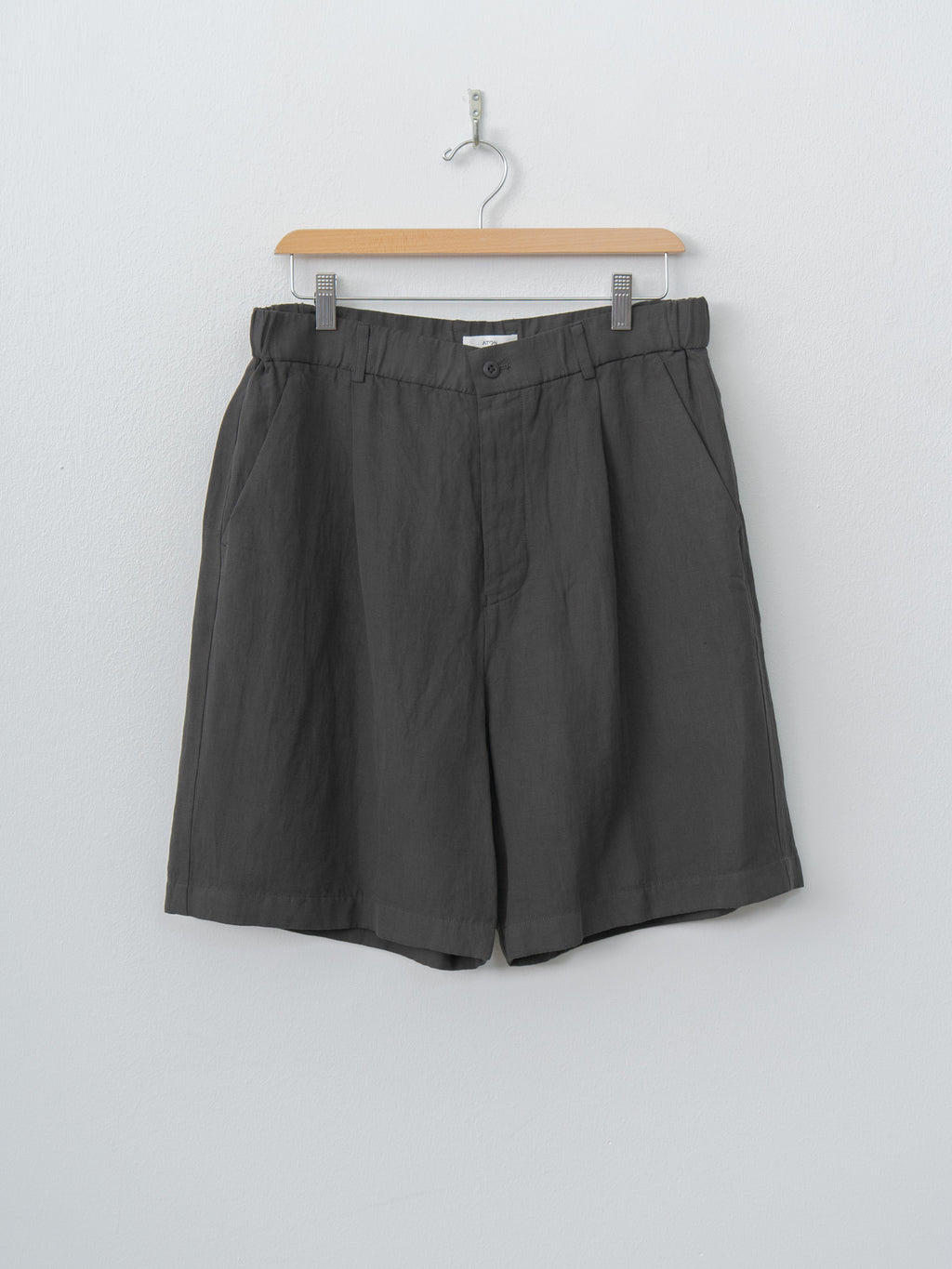 Namu Shop - Aton Cotton Linen Voile Loose Fit Shorts - Charcoal Gray