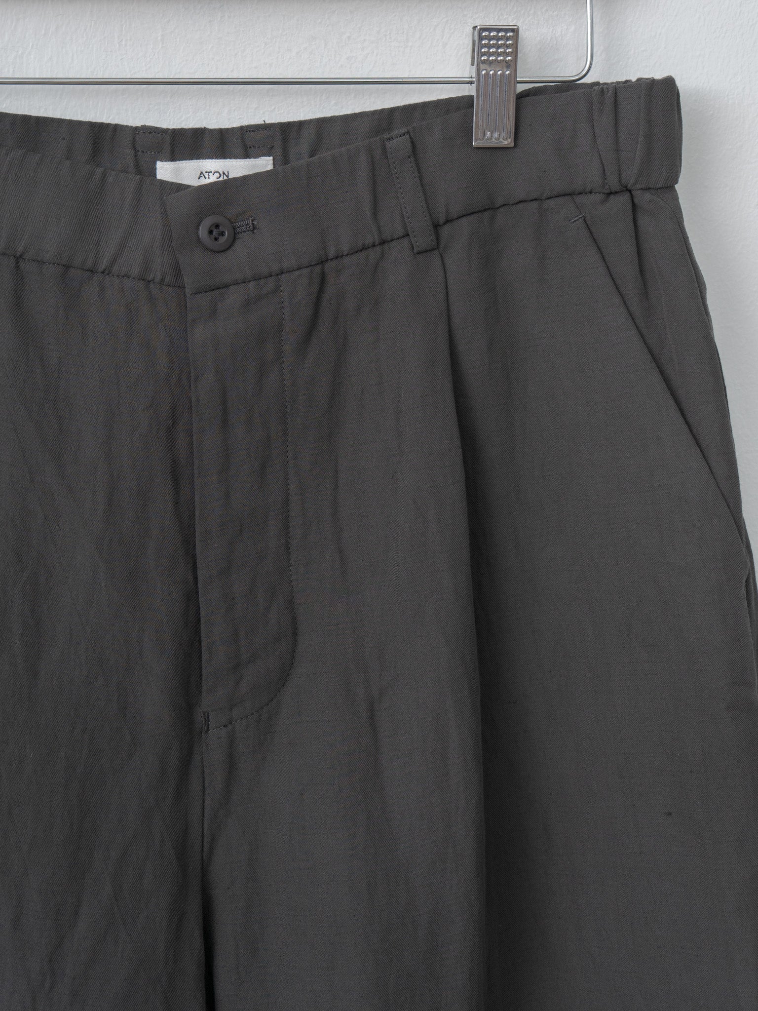 Namu Shop - Aton Cotton Linen Voile Loose Fit Shorts - Charcoal Gray
