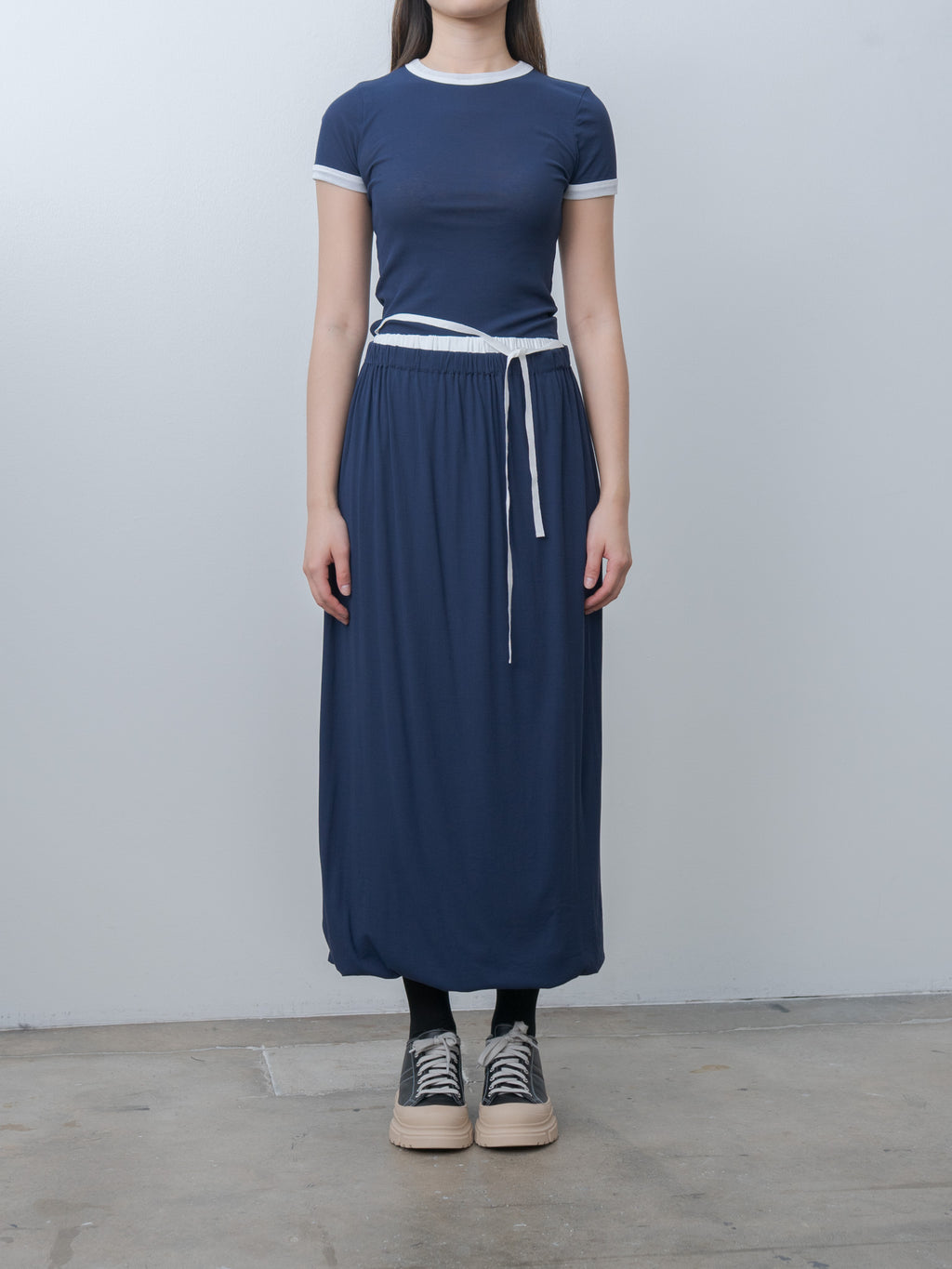 Namu Shop - Babaco Twisted Cotton T-Shirt - Navy