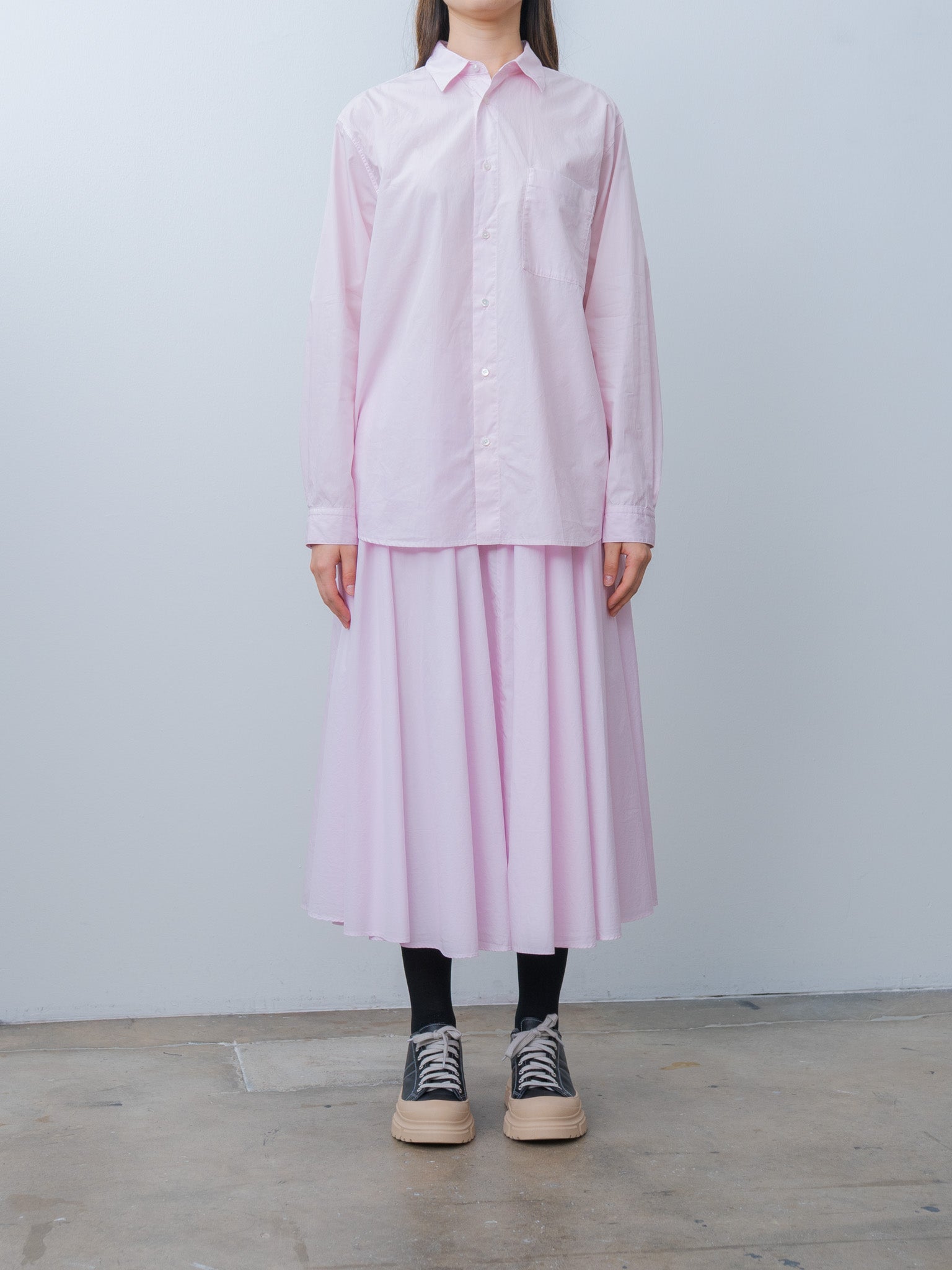 Namu Shop - Aton Natural Dyed Cotton Lawn Gathered Skirt - Pink