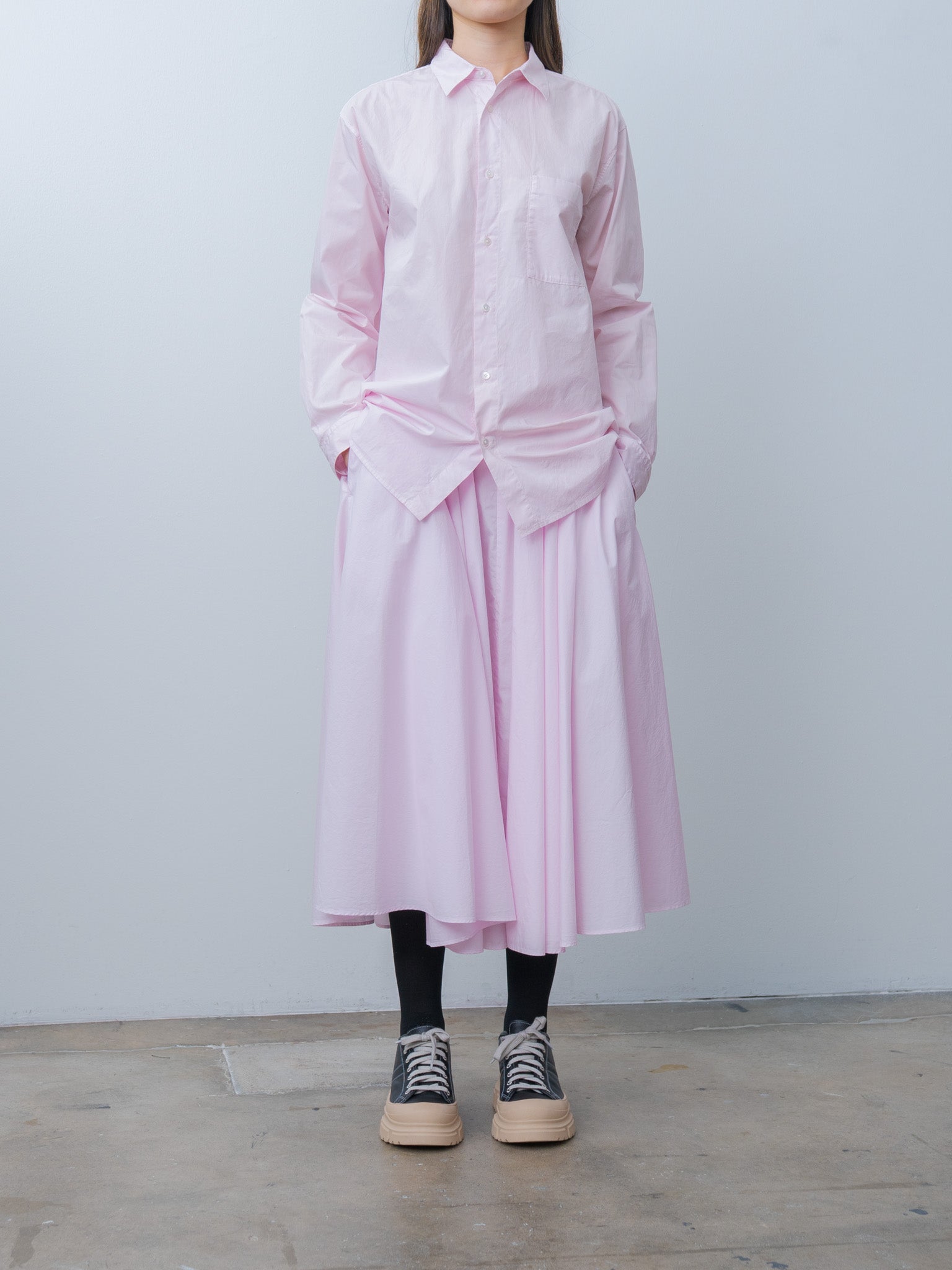 Namu Shop - Aton Natural Dyed Cotton Lawn Standard Shirt - Pink