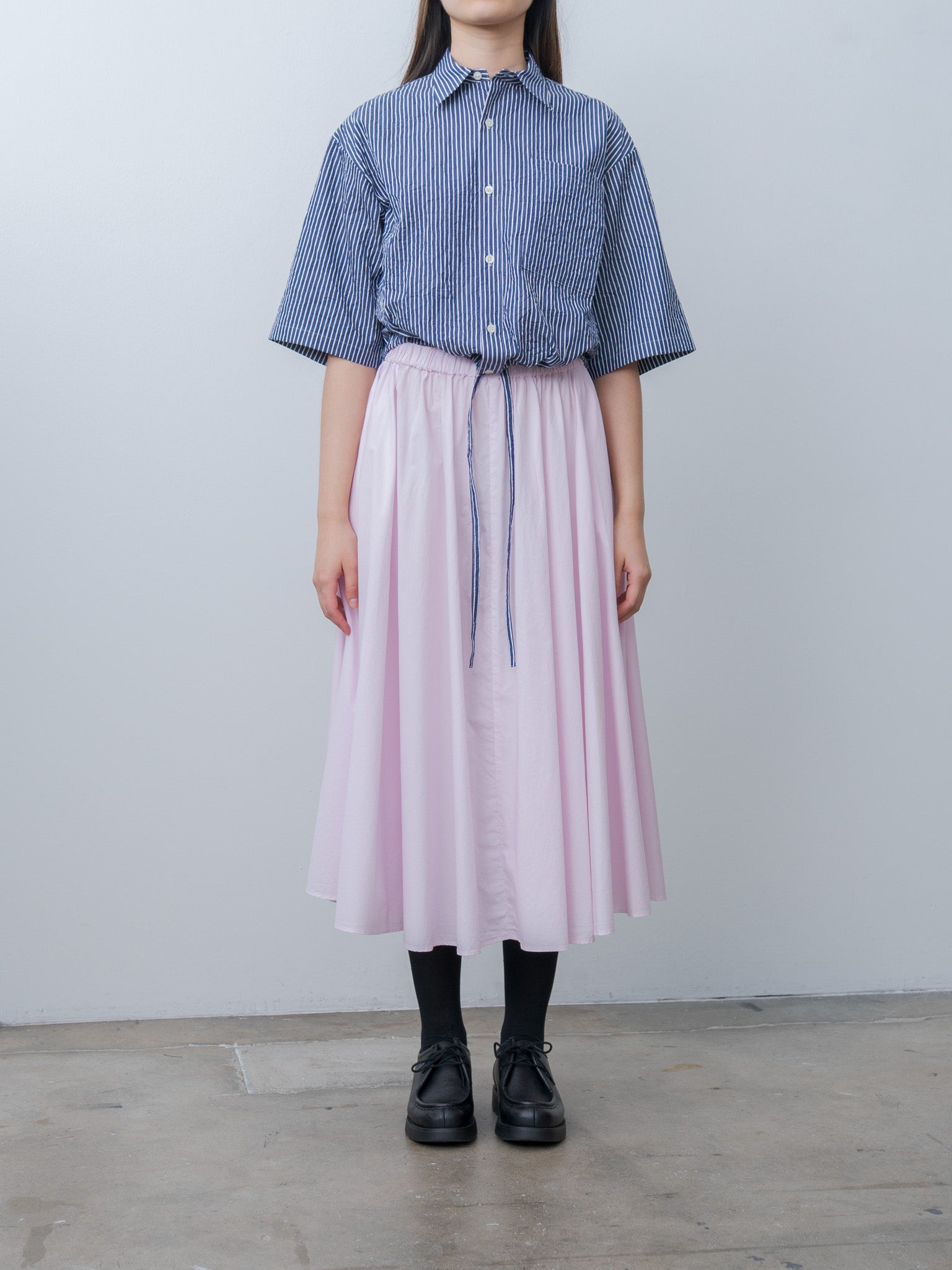 Namu Shop - Aton Natural Dyed Cotton Lawn Gathered Skirt - Pink