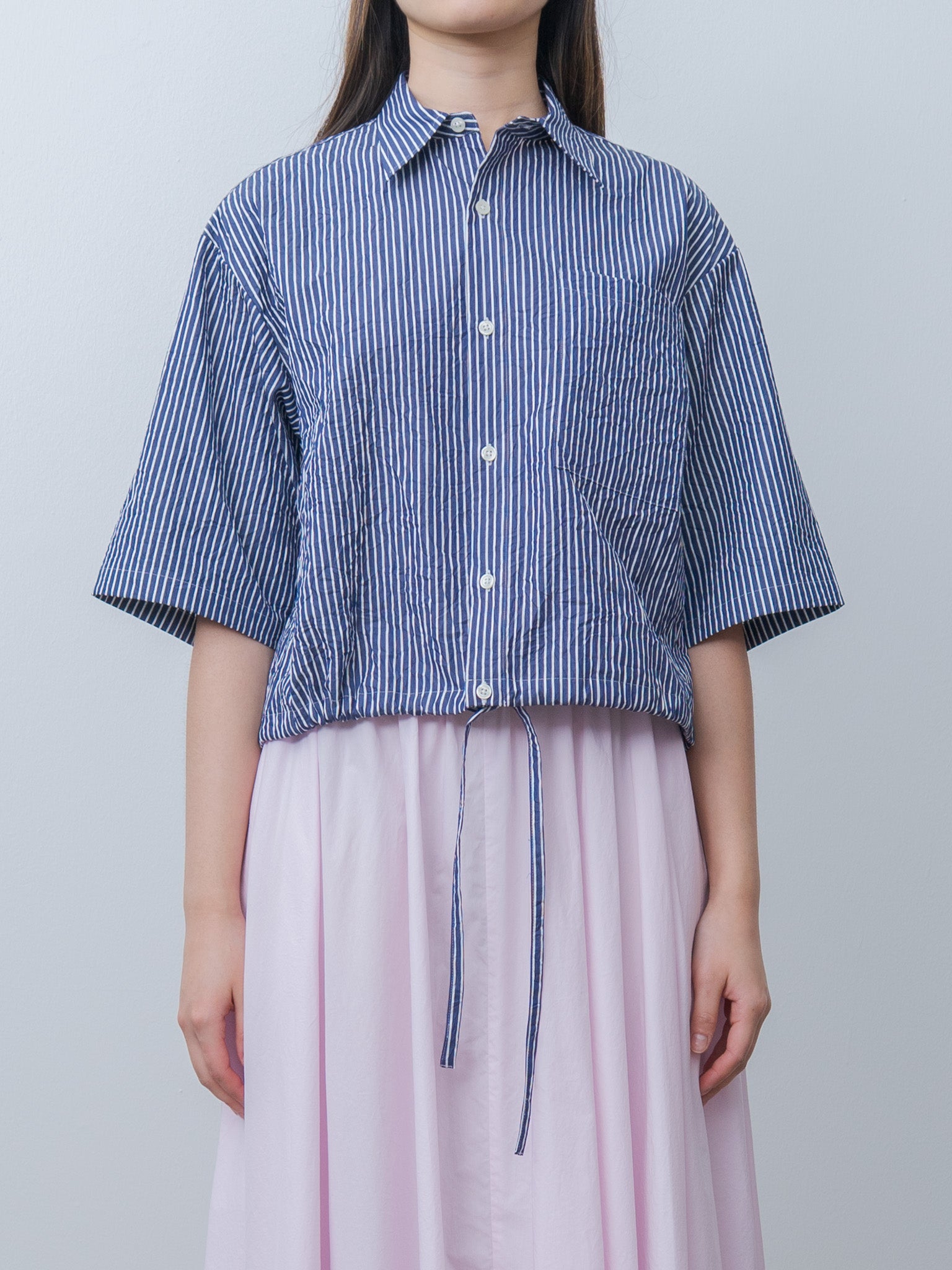 Namu Shop - Nicholson & Nicholson LINDA-CC Shirt - Navy Stripe