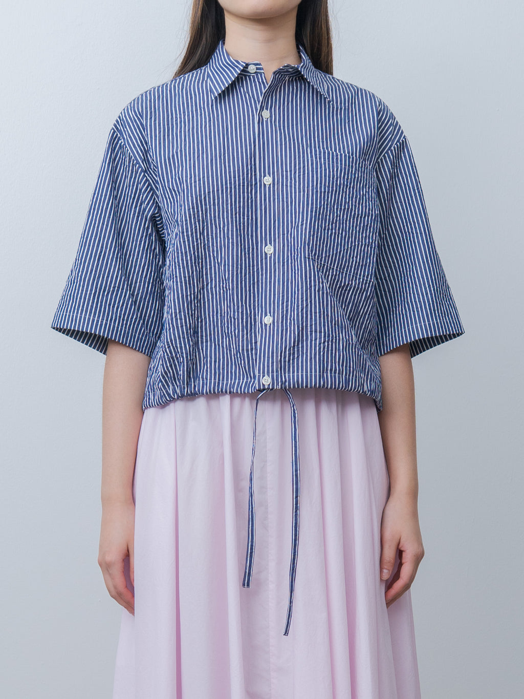 Namu Shop - Nicholson & Nicholson LINDA-CC Shirt - Navy Stripe