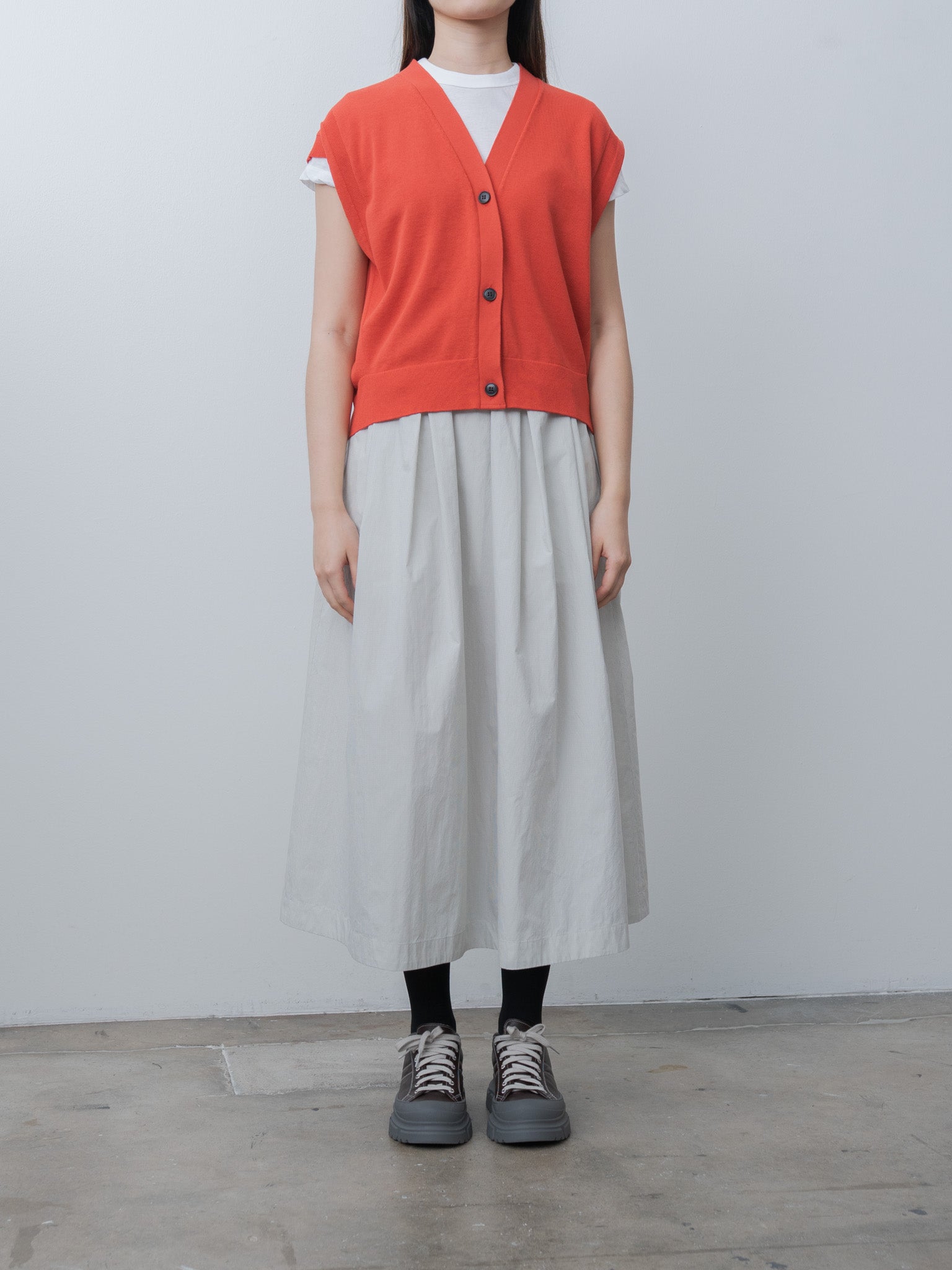 Namu Shop - Nicholson & Nicholson WIND Knit Vest - Orange Red