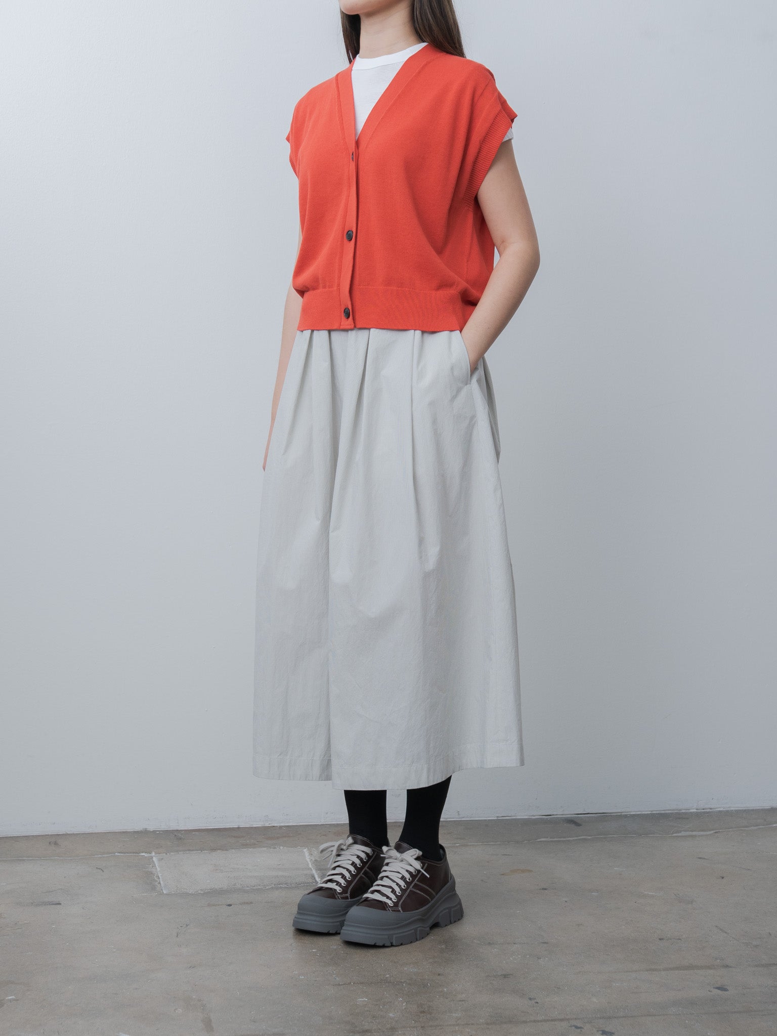 Namu Shop - Nicholson & Nicholson WIND Knit Vest - Orange Red