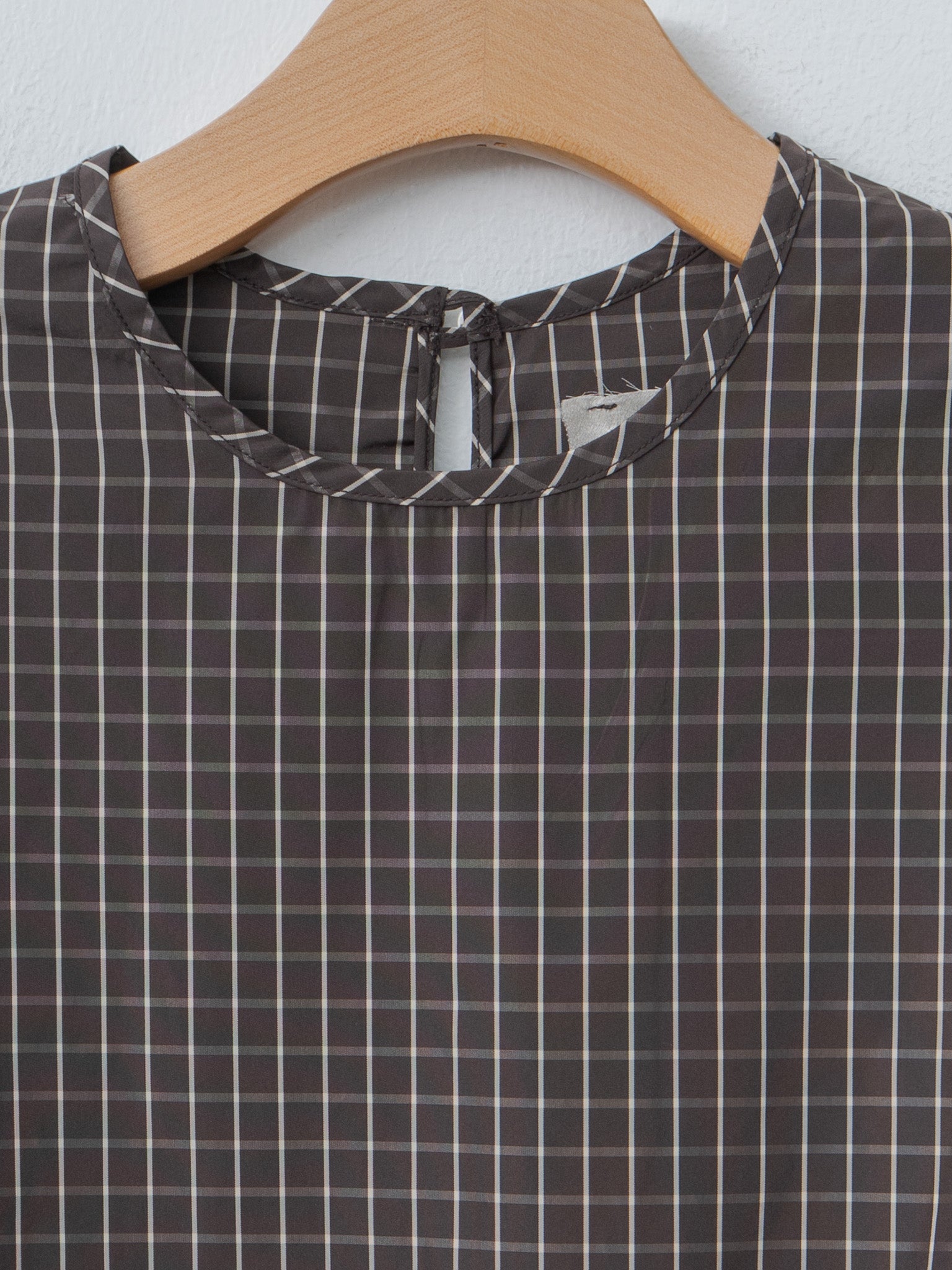 Namu Shop - Eleph Short Mumu Dress - Brown Check