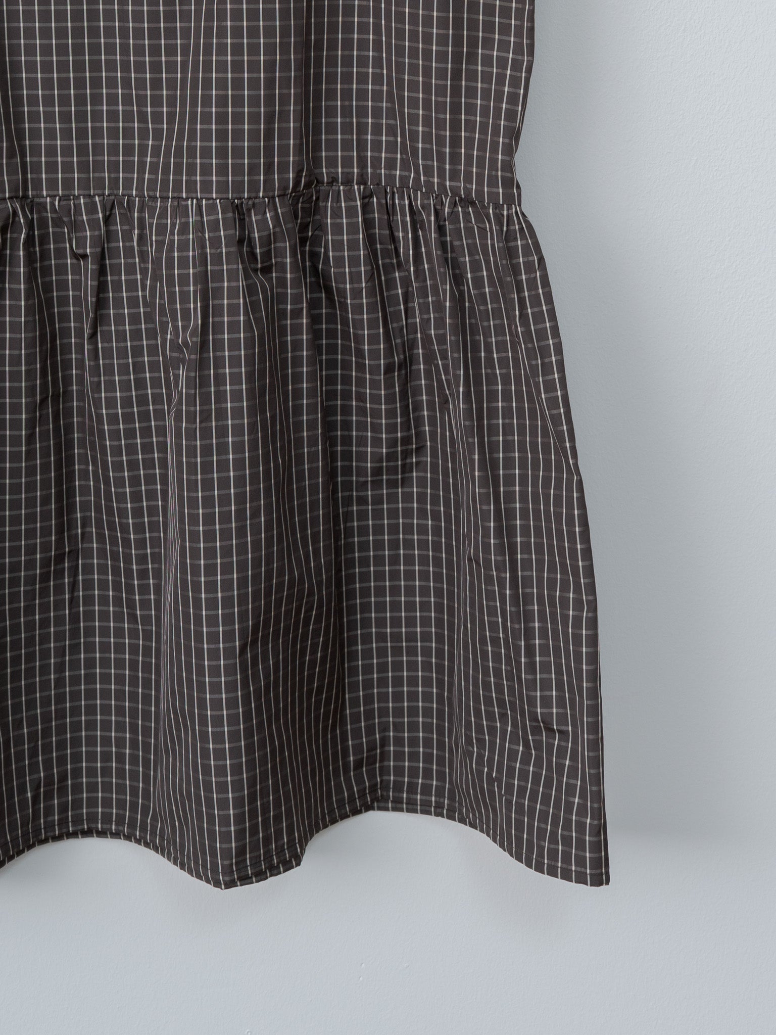 Namu Shop - Eleph Short Mumu Dress - Brown Check