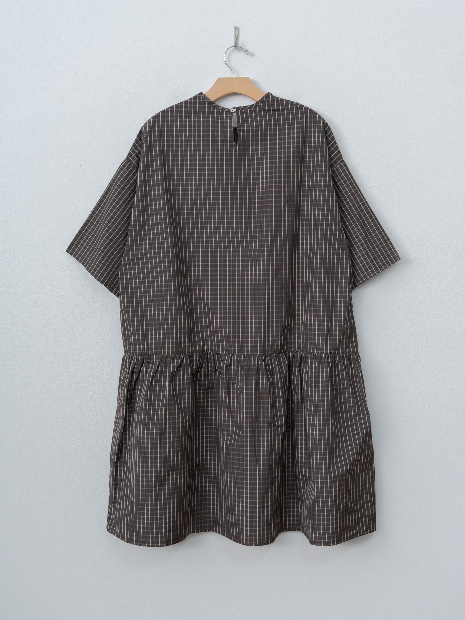 Namu Shop - Eleph Short Mumu Dress - Brown Check