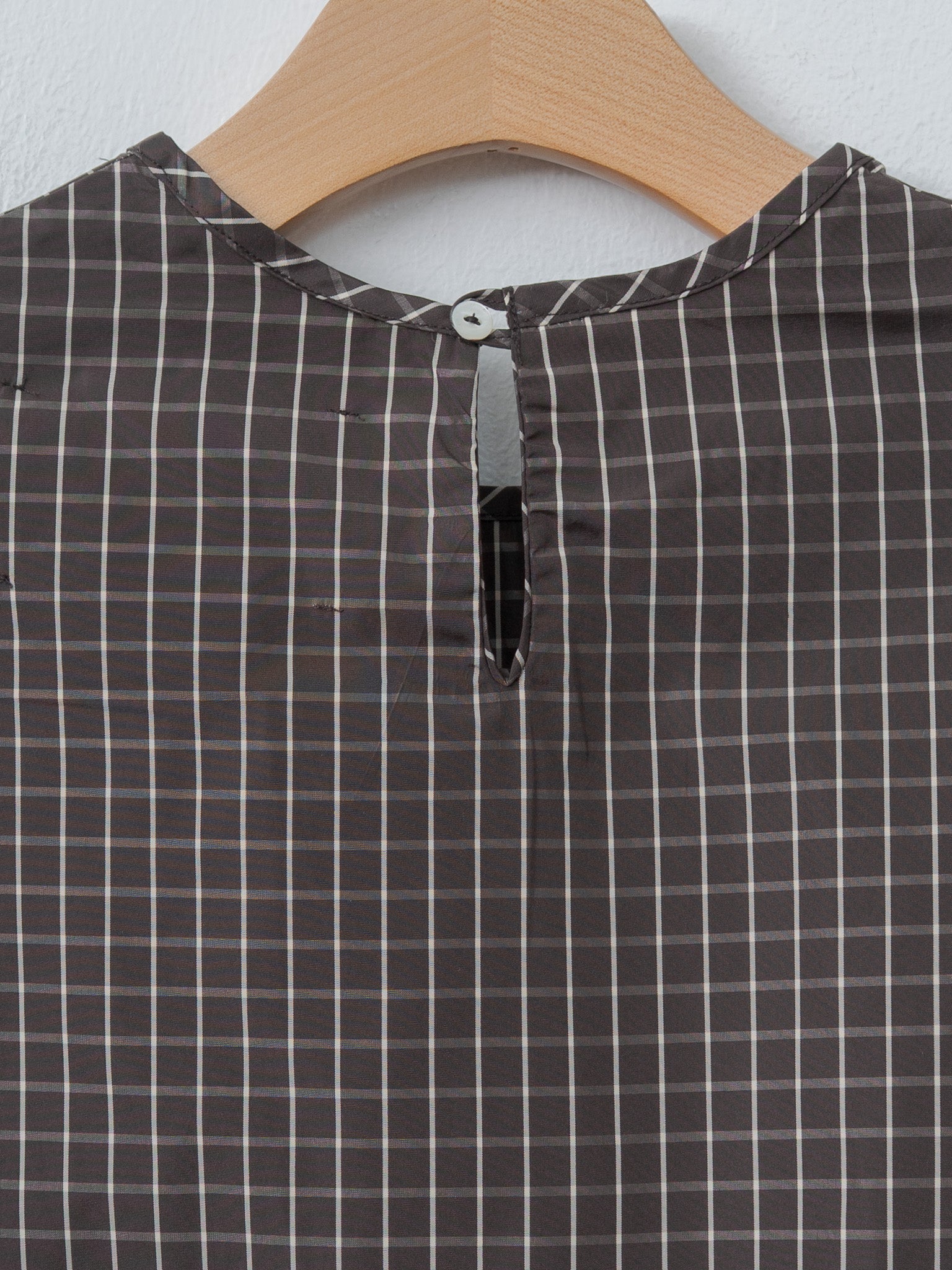 Namu Shop - Eleph Short Mumu Dress - Brown Check