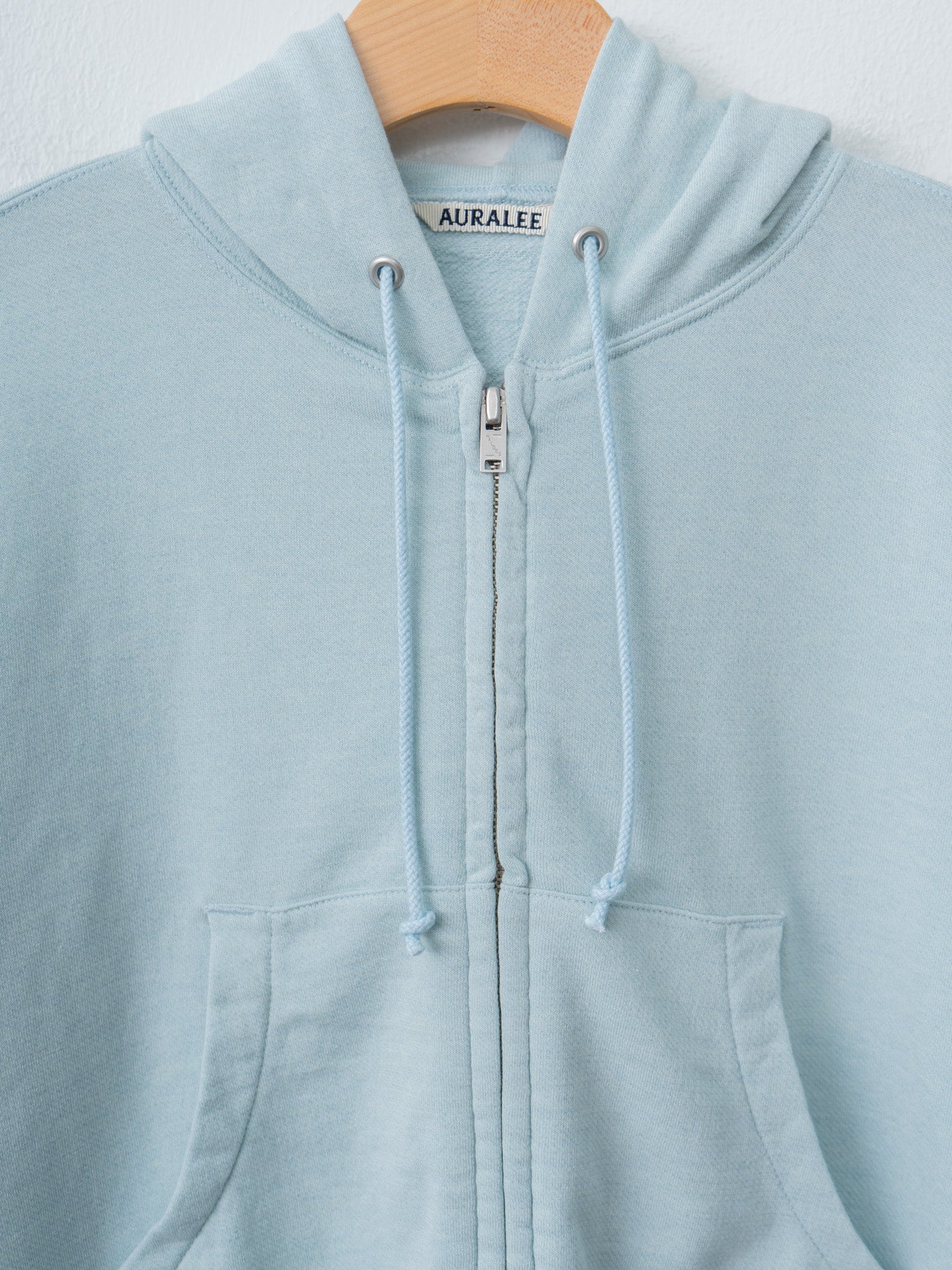 Namu Shop - Auralee High Twist Light Sweat Zip Parka - Pale Blue