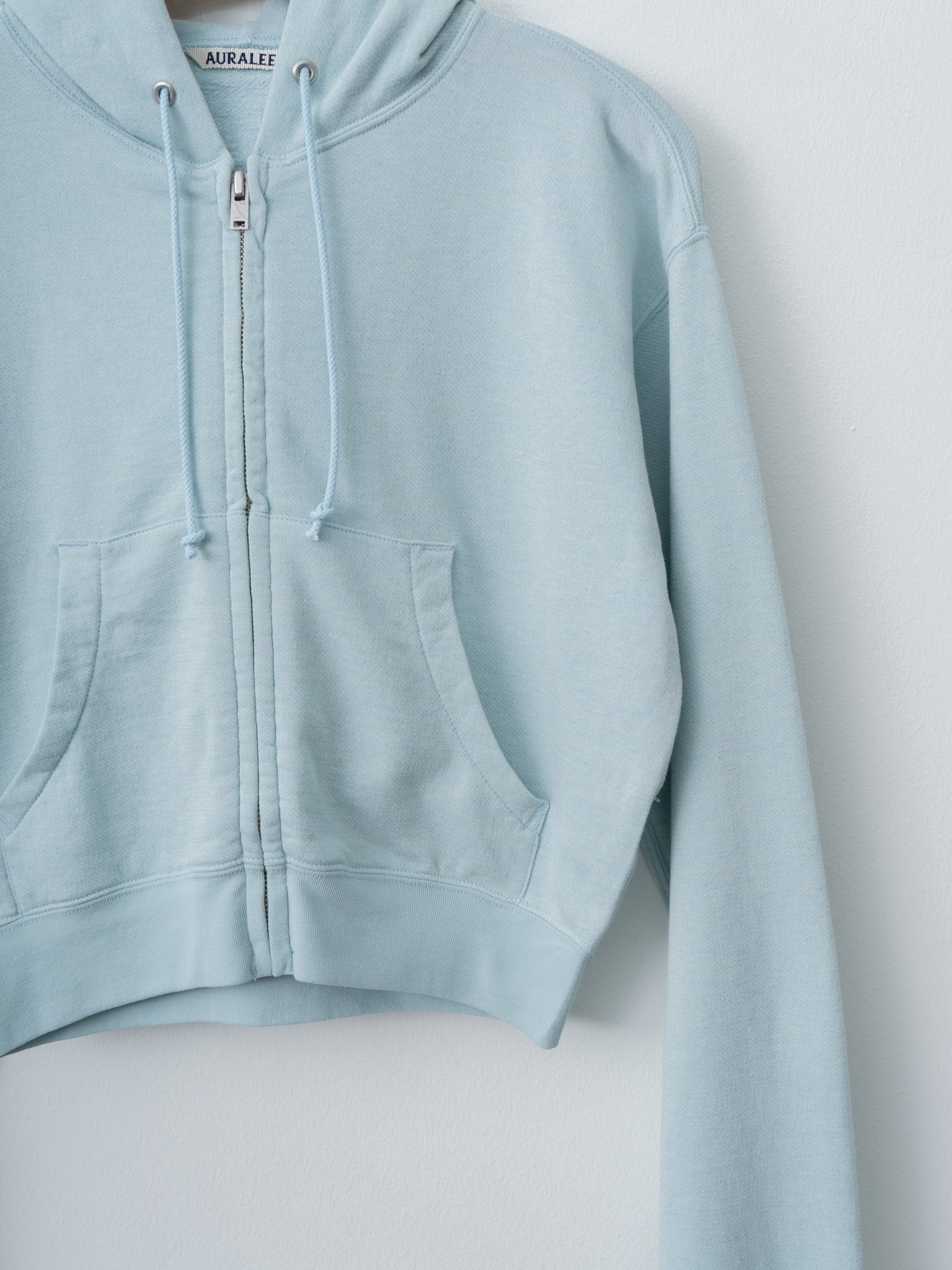 Namu Shop - Auralee High Twist Light Sweat Zip Parka - Pale Blue