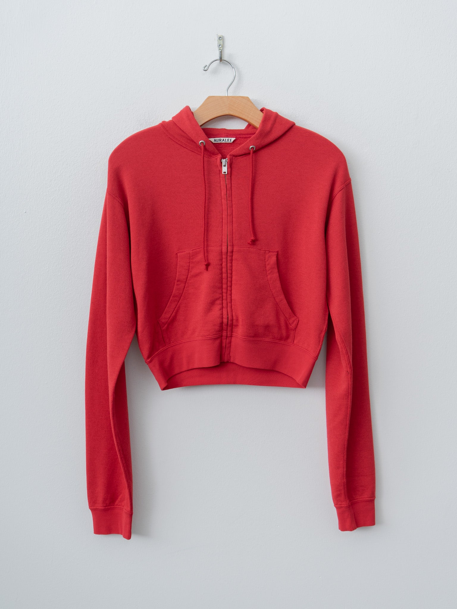 Namu Shop - Auralee High Twist Light Sweat Zip Parka - Red