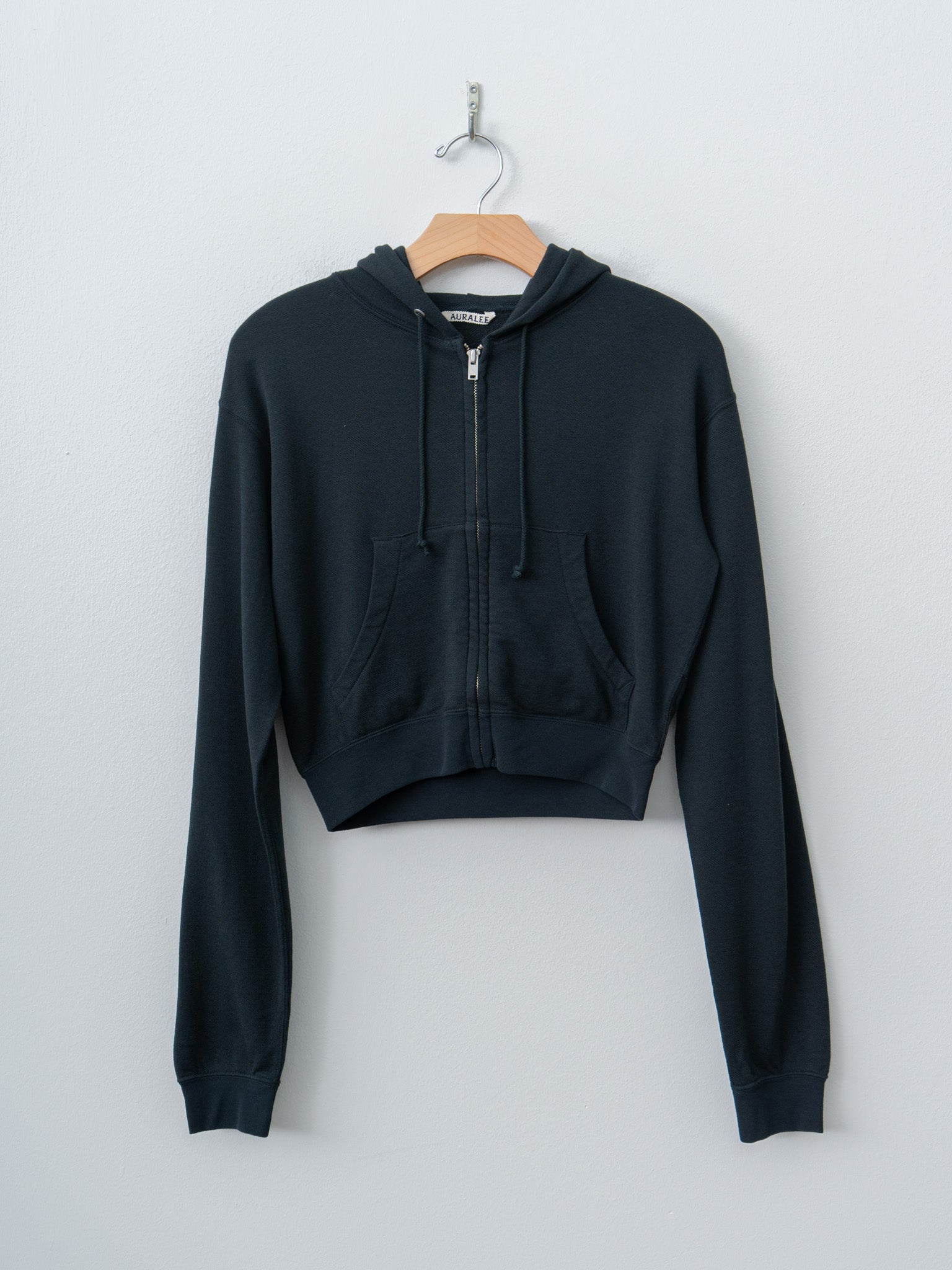 Namu Shop - Auralee High Twist Light Sweat Zip Parka - Ink Black