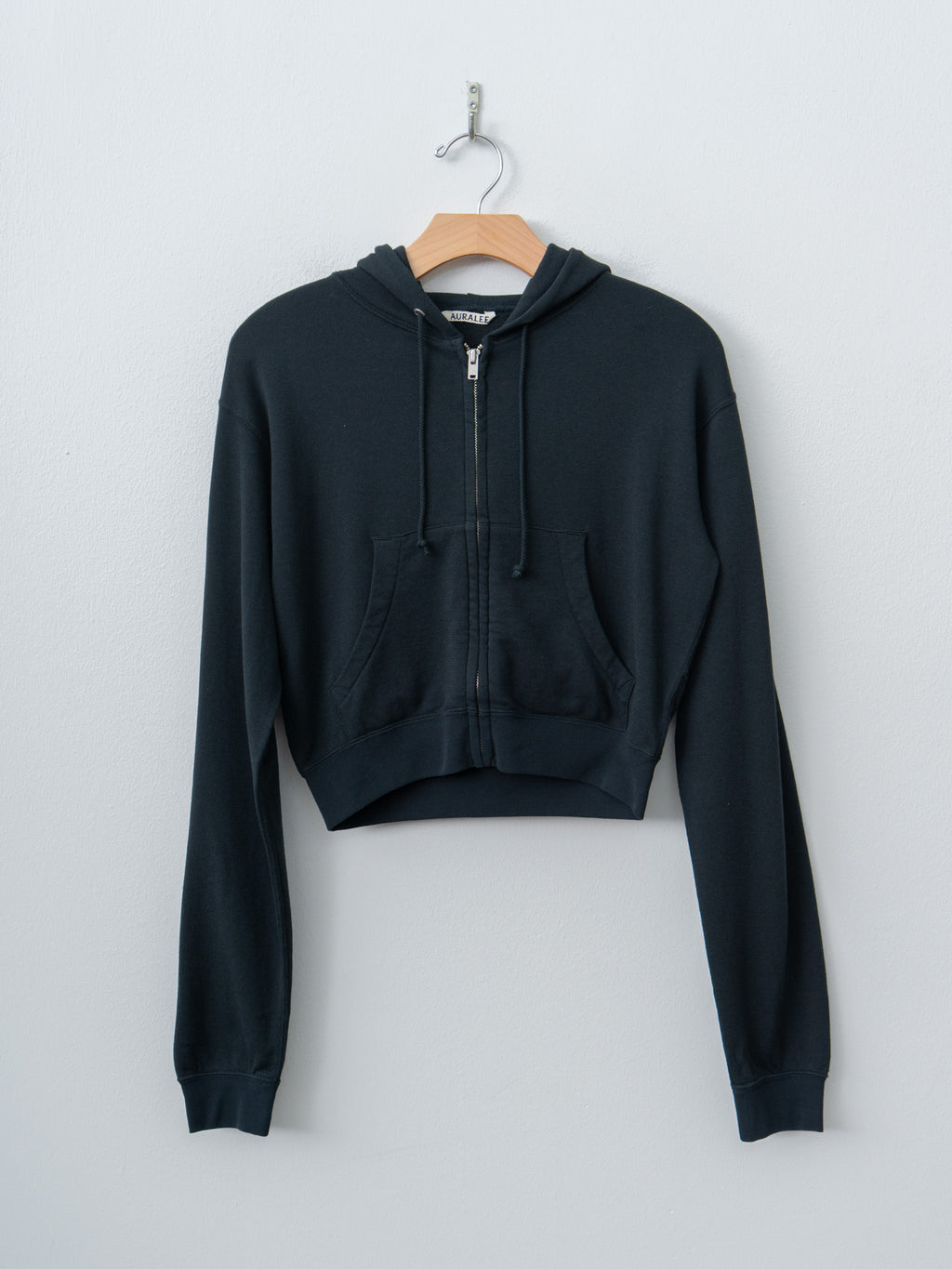 Namu Shop - Auralee High Twist Light Sweat Zip Parka - Ink Black