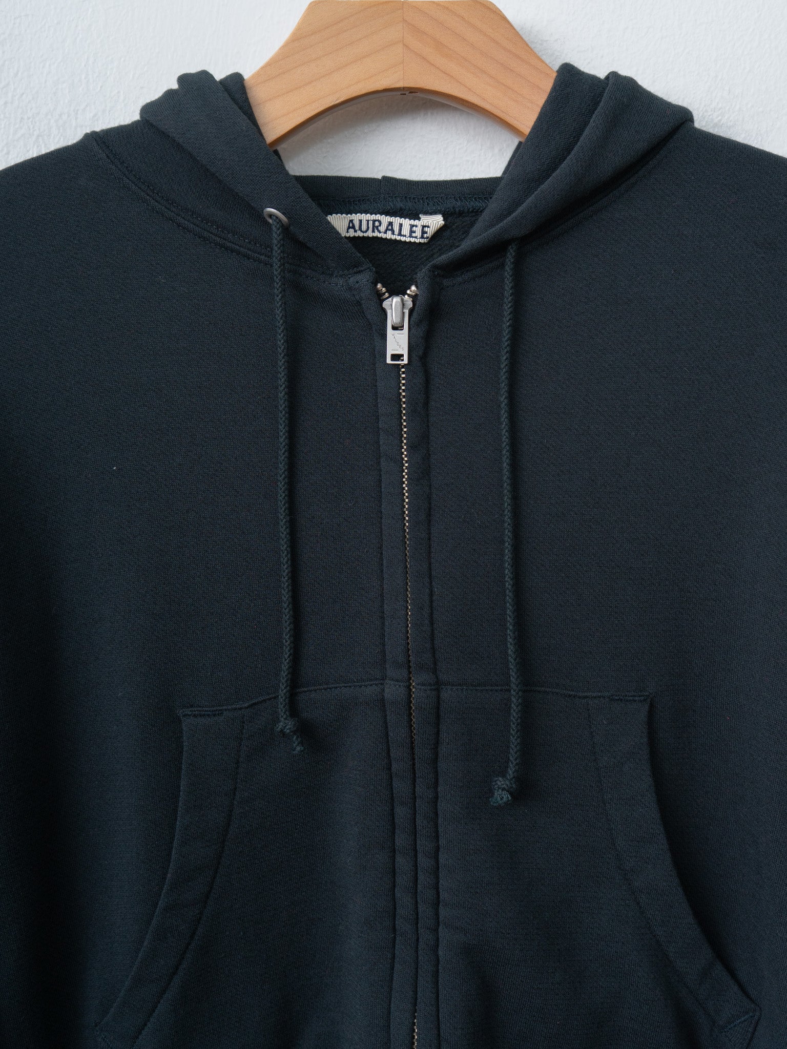 Namu Shop - Auralee High Twist Light Sweat Zip Parka - Ink Black