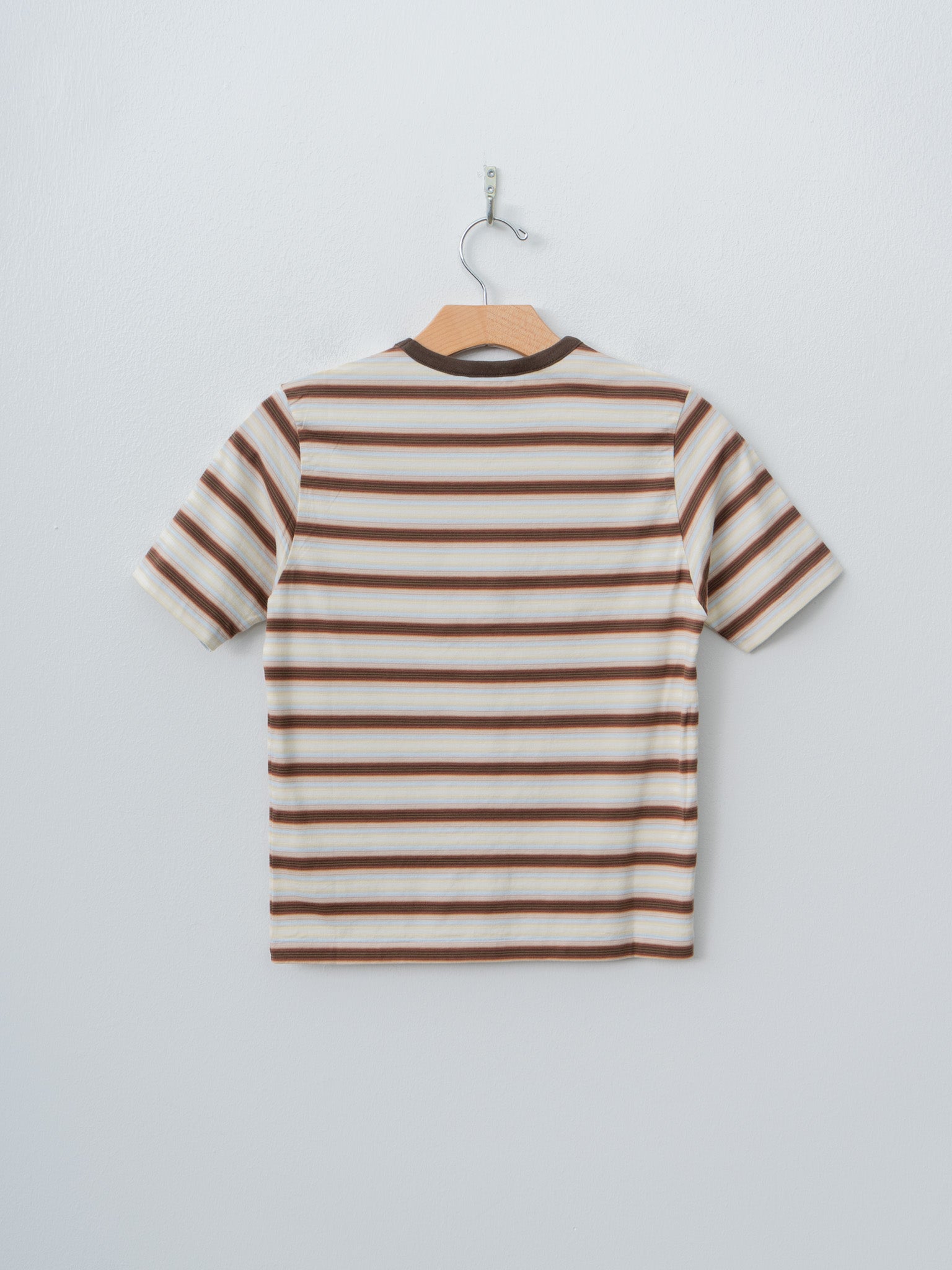 Namu Shop - Auralee Gradient Stripe Jersey Tee - Fade Brown Stripe