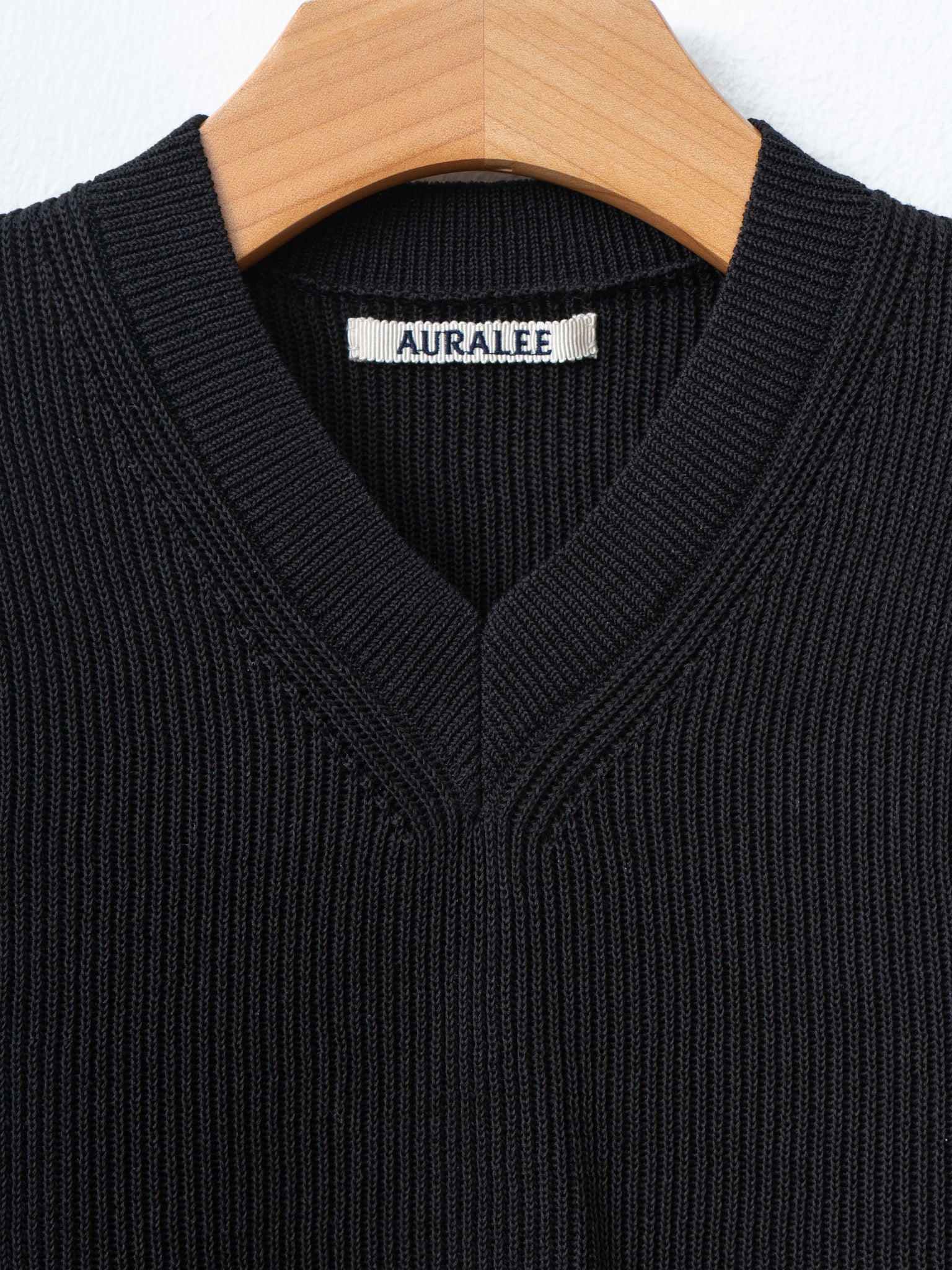 Namu Shop - Auralee Flat Yarn Rib Knit Vest - Black