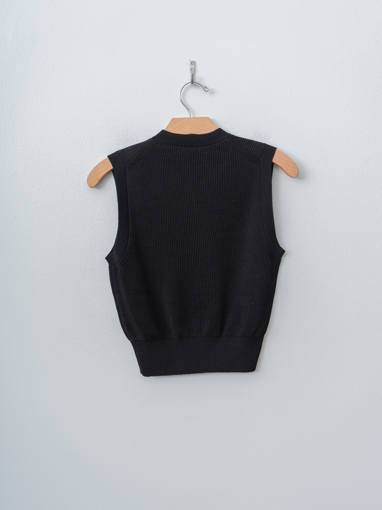 Namu Shop - Auralee Flat Yarn Rib Knit Vest - Black
