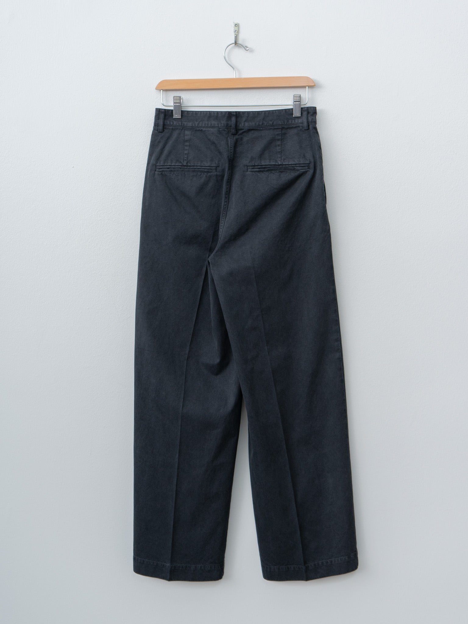 Namu Shop - Auralee Garment-Dyed Finx Light Chino One-Tuck Wide Pants - Black
