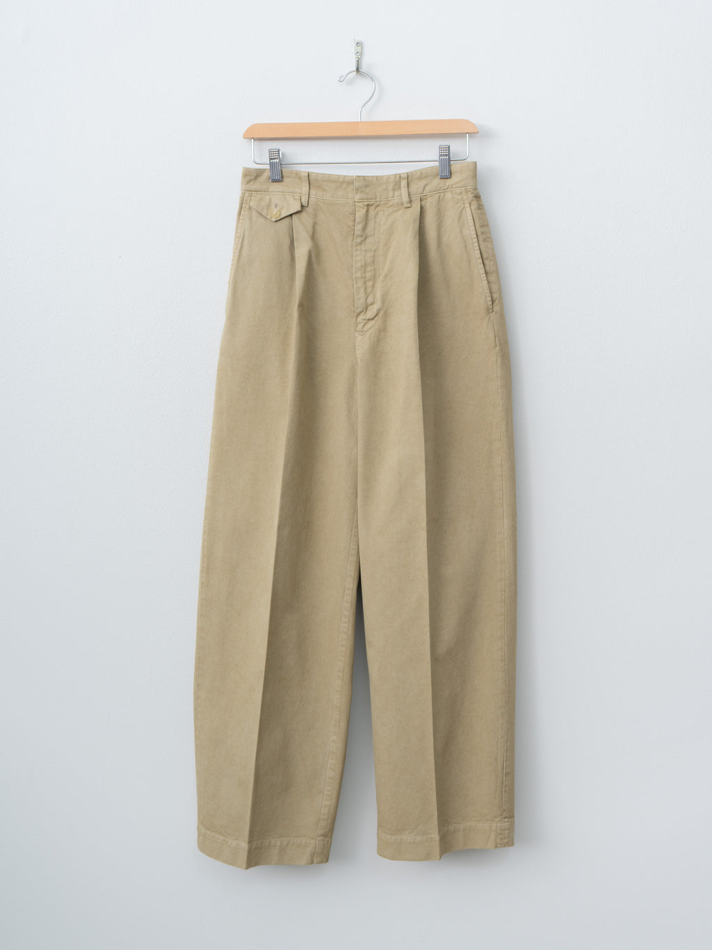Namu Shop - Auralee Garment-Dyed Finx Light Chino One-Tuck Wide Pants - Beige