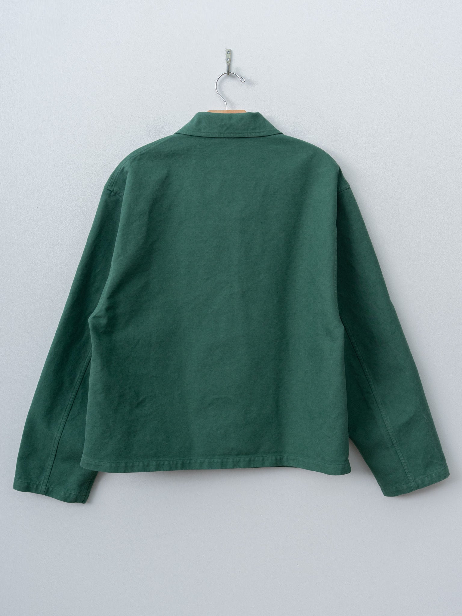 Namu Shop - Auralee Garment-Dyed Organic Cotton Heavy Twill Short Work Jacket - Forest Green