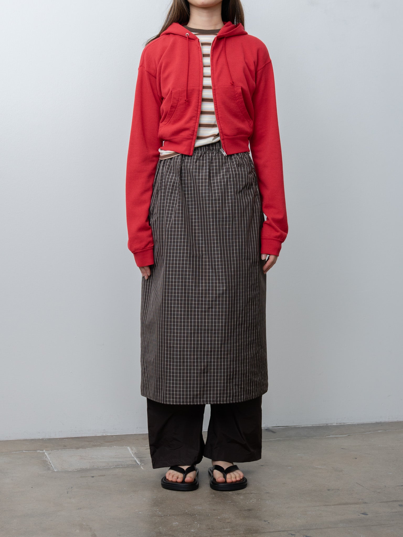 Namu Shop - Auralee High Twist Light Sweat Zip Parka - Red