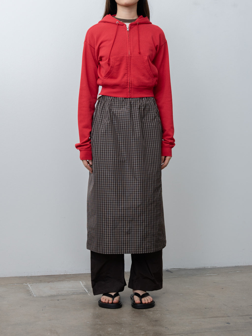 Namu Shop - Auralee High Twist Light Sweat Zip Parka - Red