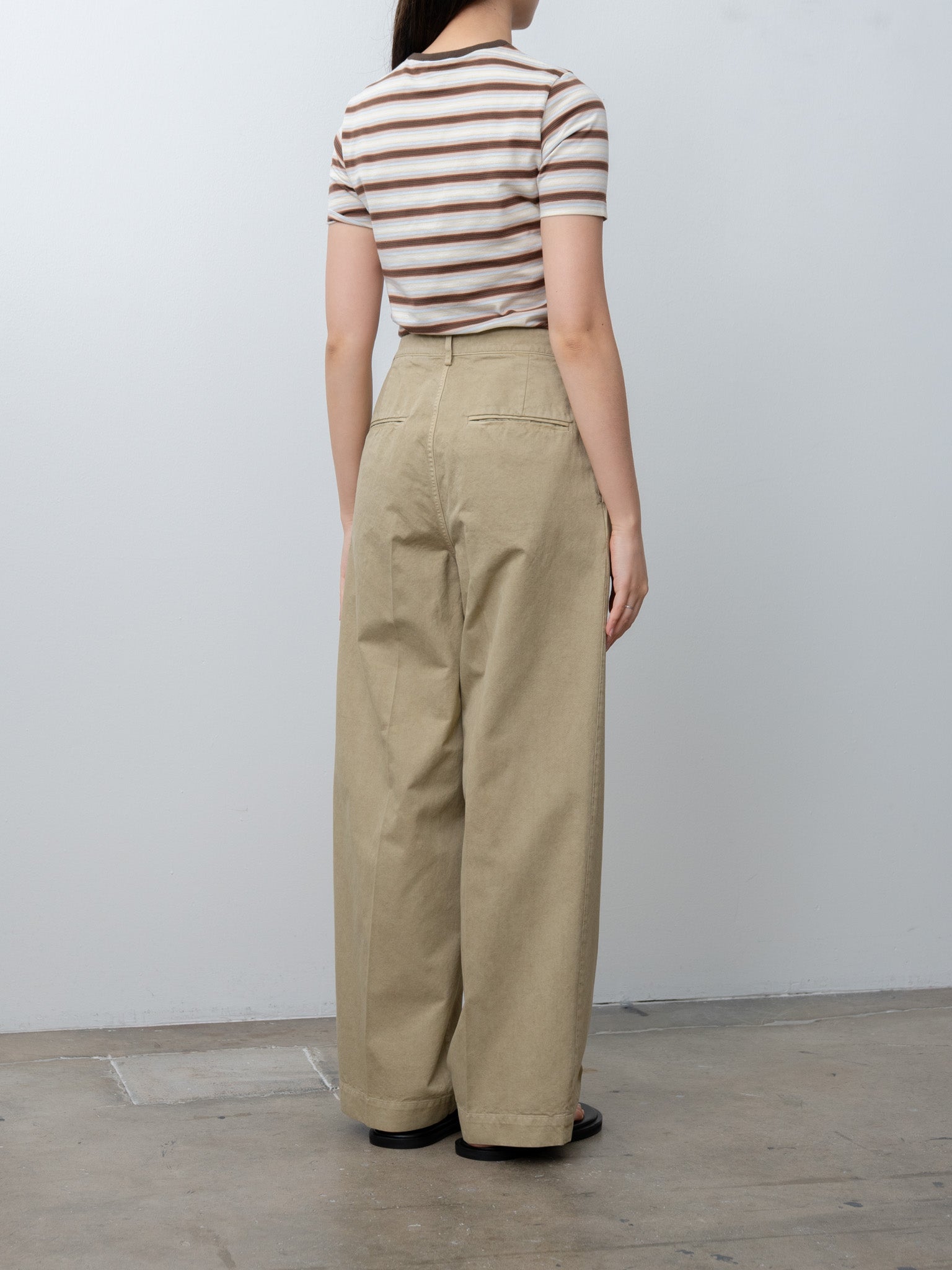 Namu Shop - Auralee Garment-Dyed Finx Light Chino One-Tuck Wide Pants - Beige