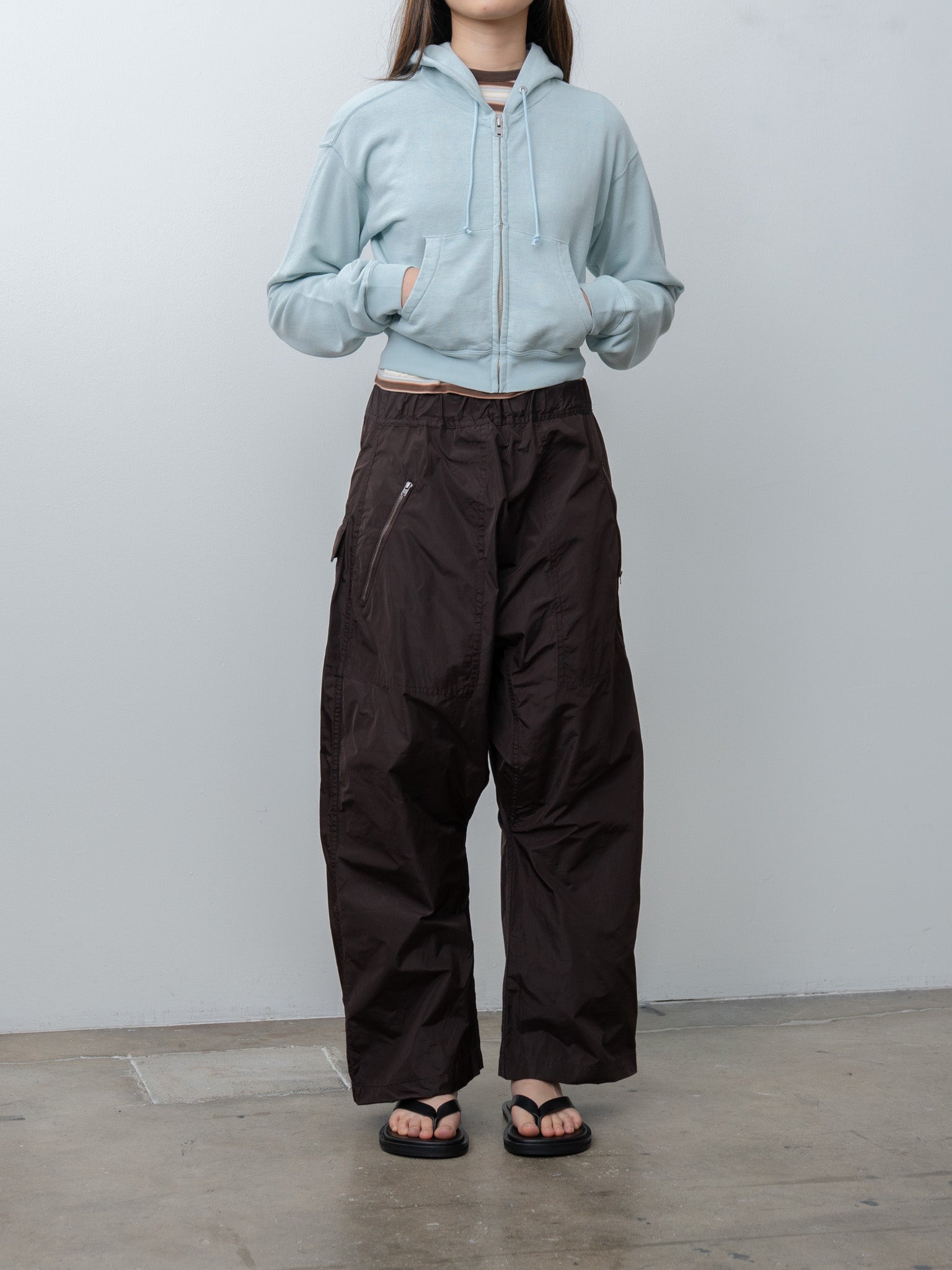 Namu Shop - Auralee High Twist Light Sweat Zip Parka - Pale Blue