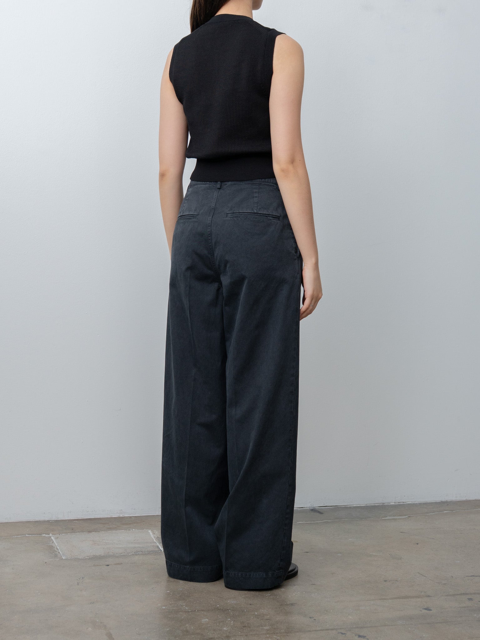 Namu Shop - Auralee Flat Yarn Rib Knit Vest - Black