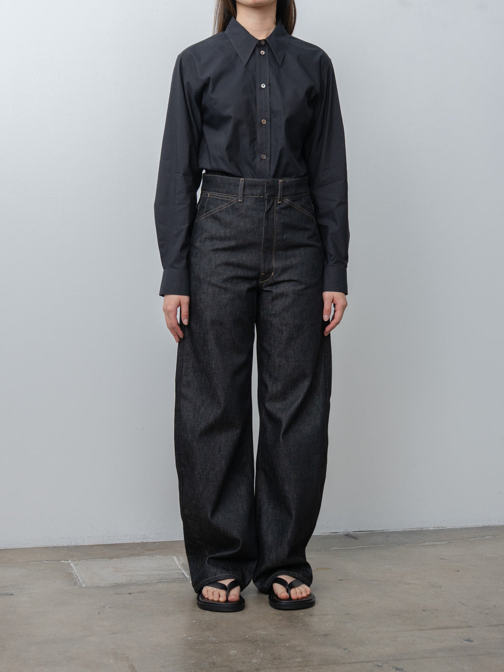 Namu Shop - Lemaire High Waisted Curved Pants - Slate