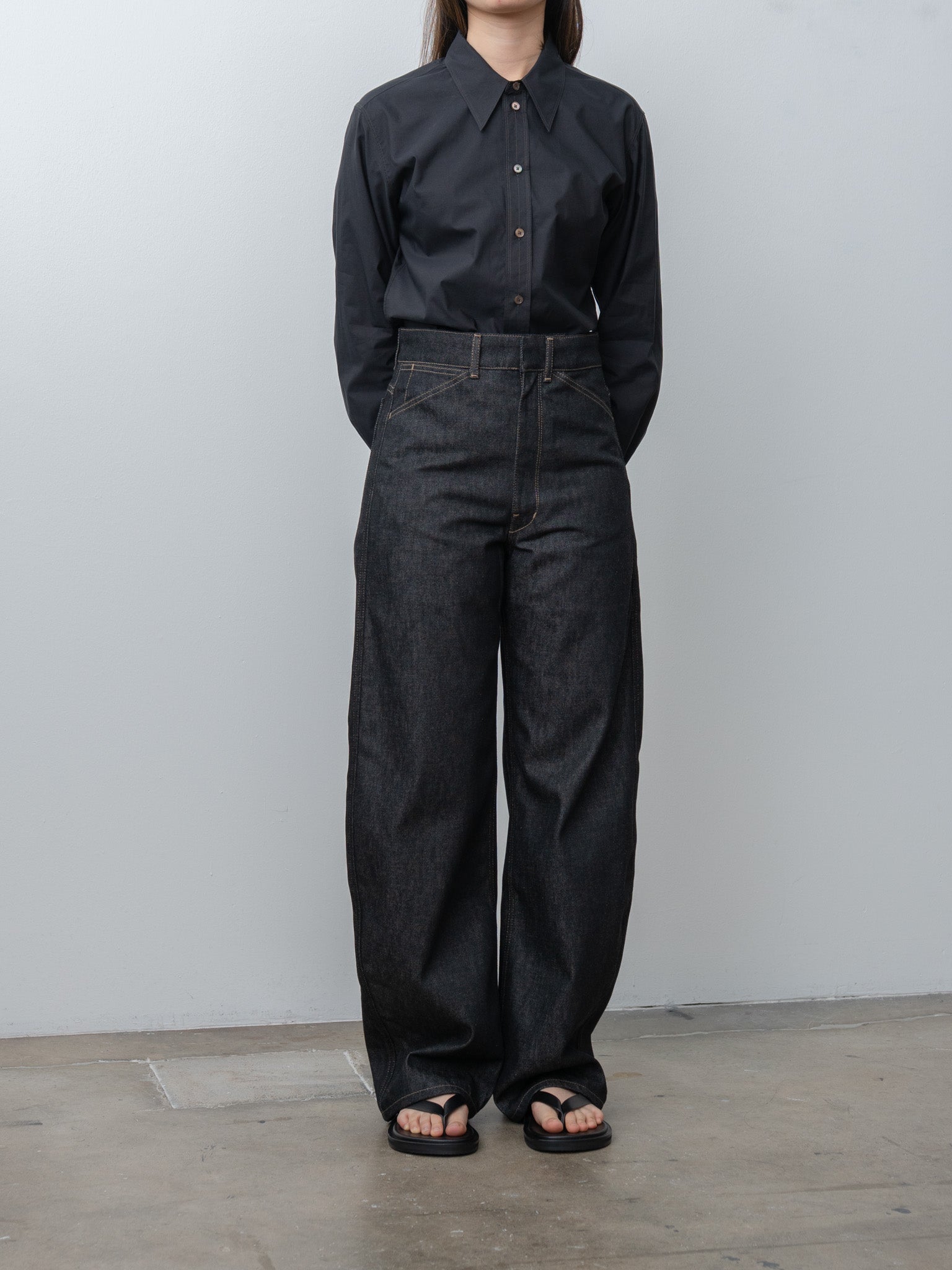 Namu Shop - Lemaire Pointed Collar Shirt - Squid Ink