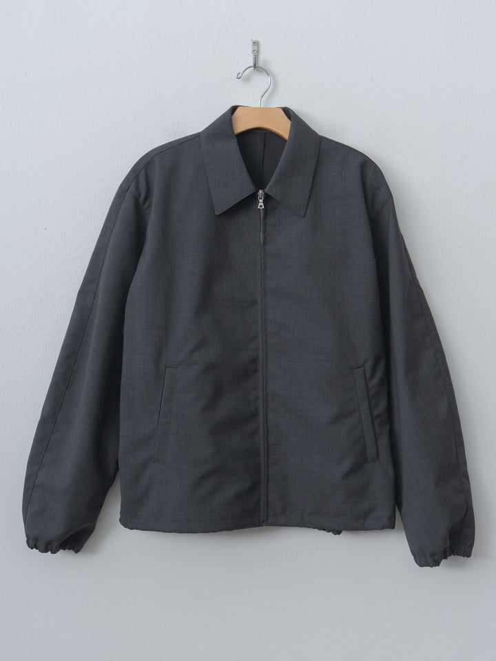 Namu Shop - Auralee Bonded Tropical Wool Zip Blouson - Top Charcoal