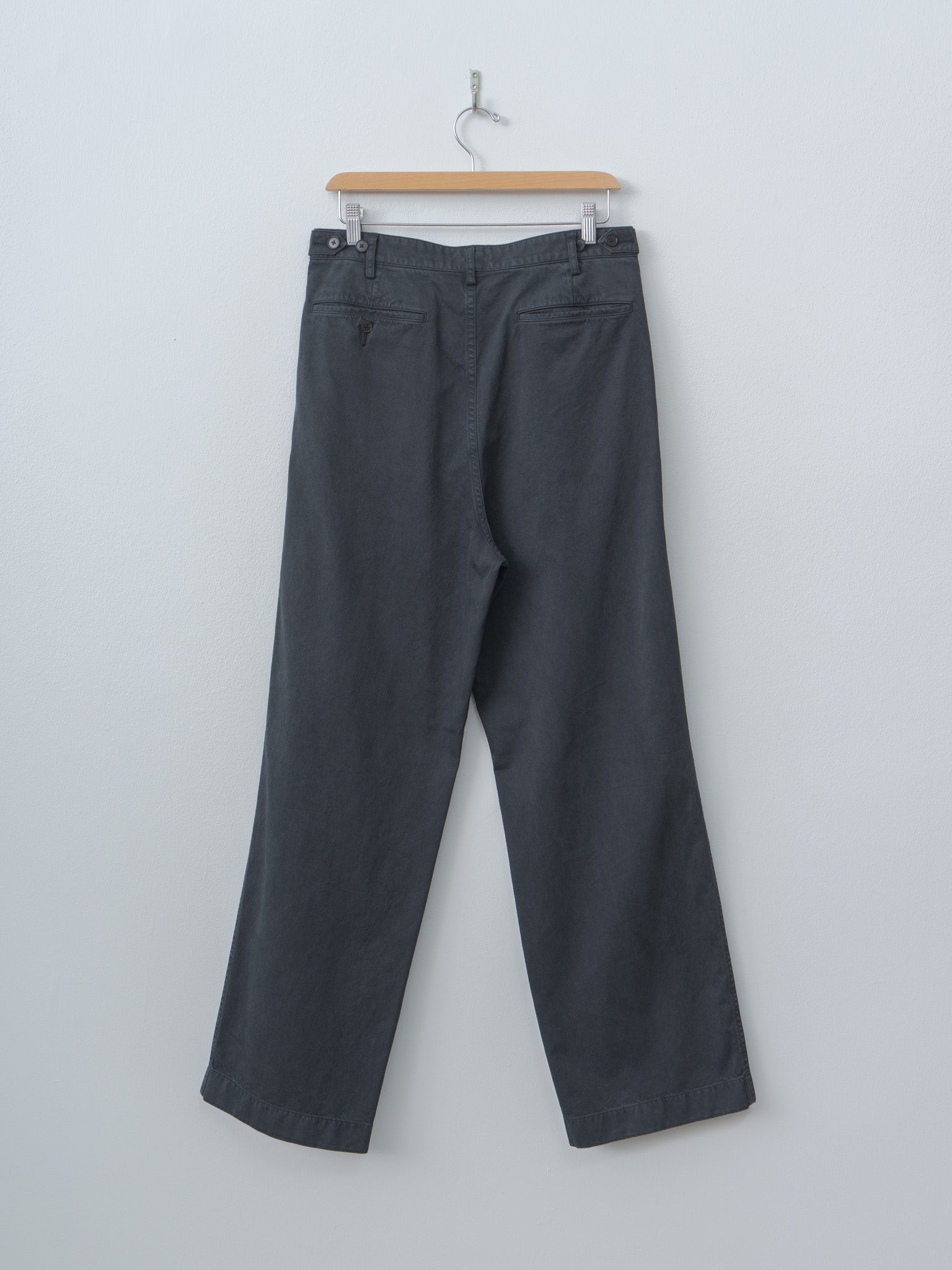 Namu Shop - Auralee Garment-Dyed Finx Light Chino One-Tuck Wide Pants - Black