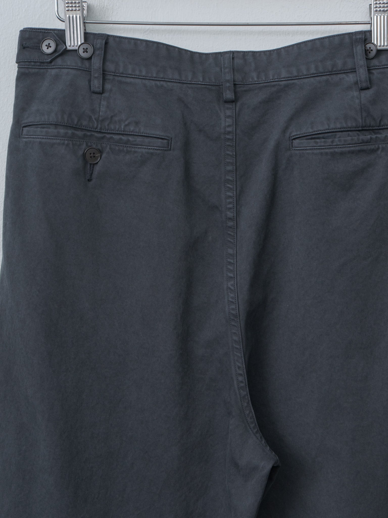 Namu Shop - Auralee Garment-Dyed Finx Light Chino One-Tuck Wide Pants - Black
