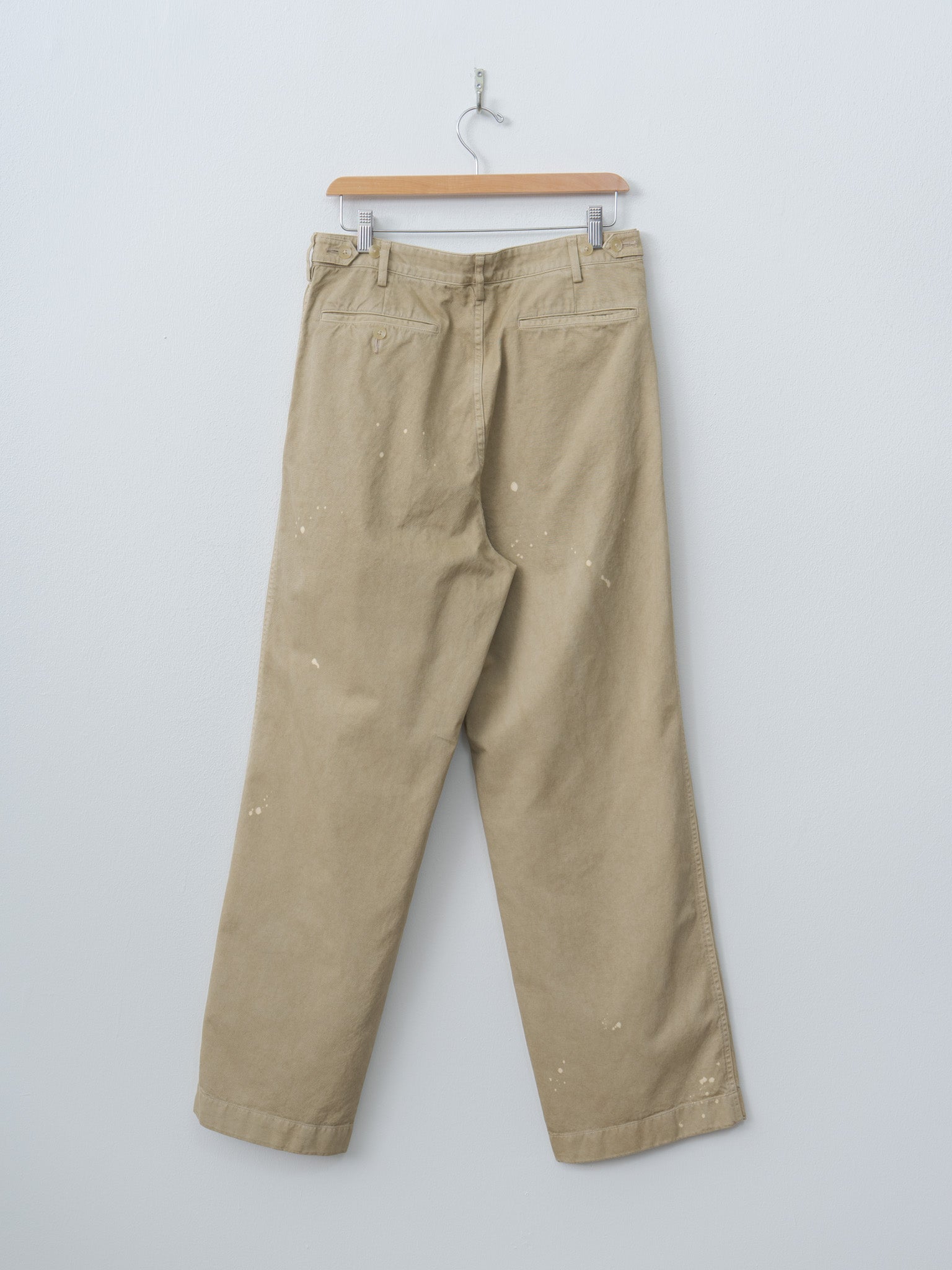 Namu Shop - Auralee Garment-Dyed Finx Light Chino One-Tuck Wide Pants - Beige
