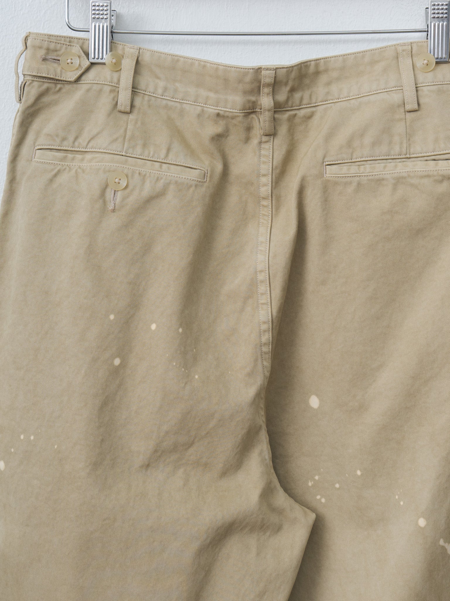 Namu Shop - Auralee Garment-Dyed Finx Light Chino One-Tuck Wide Pants - Beige
