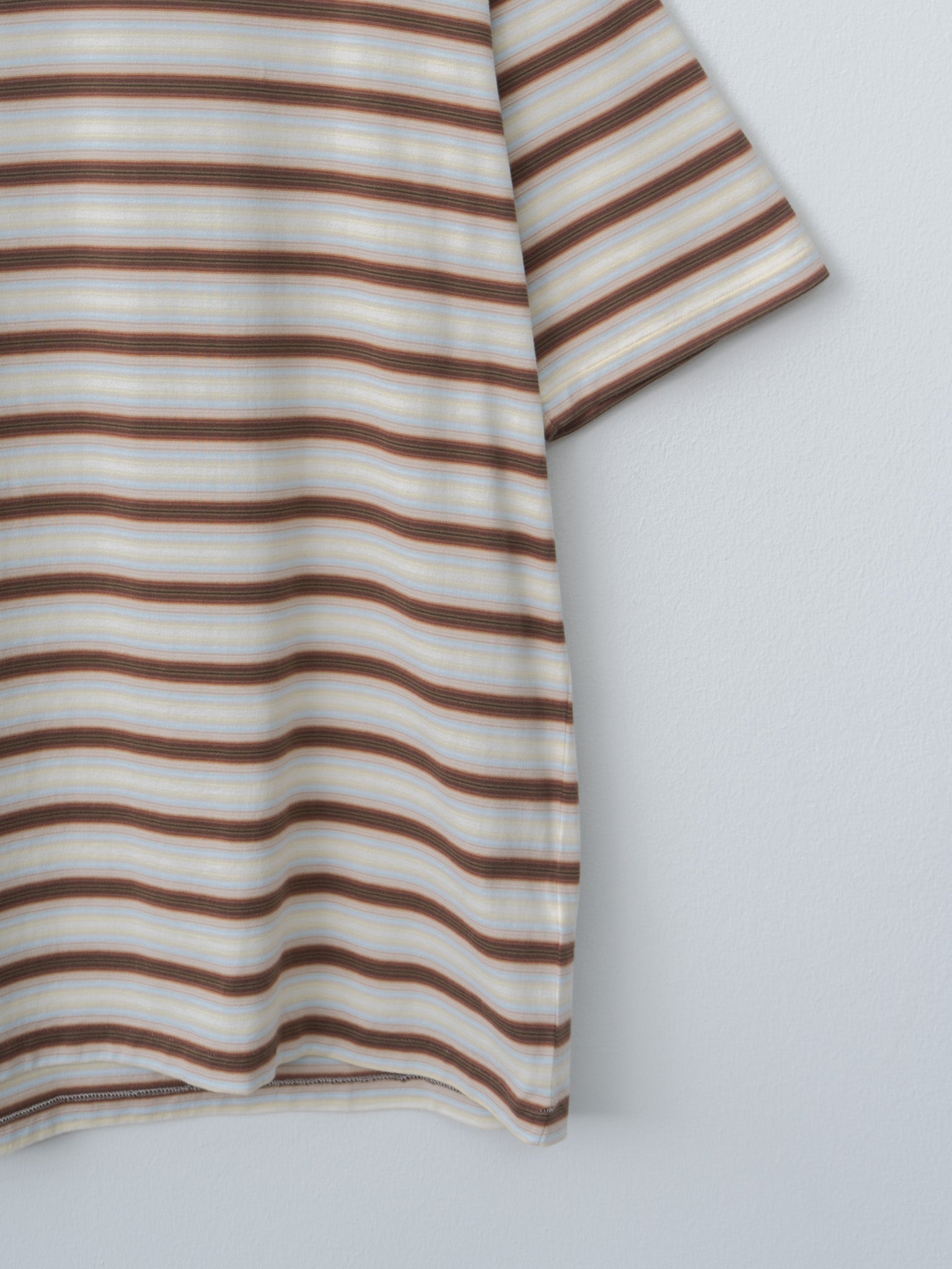 Namu Shop - Auralee Gradient Stripe Jersey Tee - Fade Brown Stripe