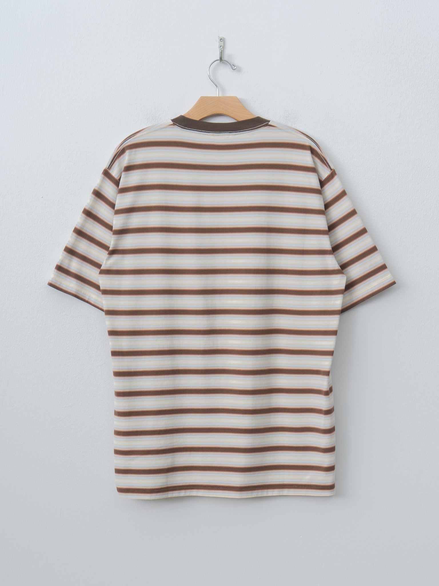 Namu Shop - Auralee Gradient Stripe Jersey Tee - Fade Brown Stripe