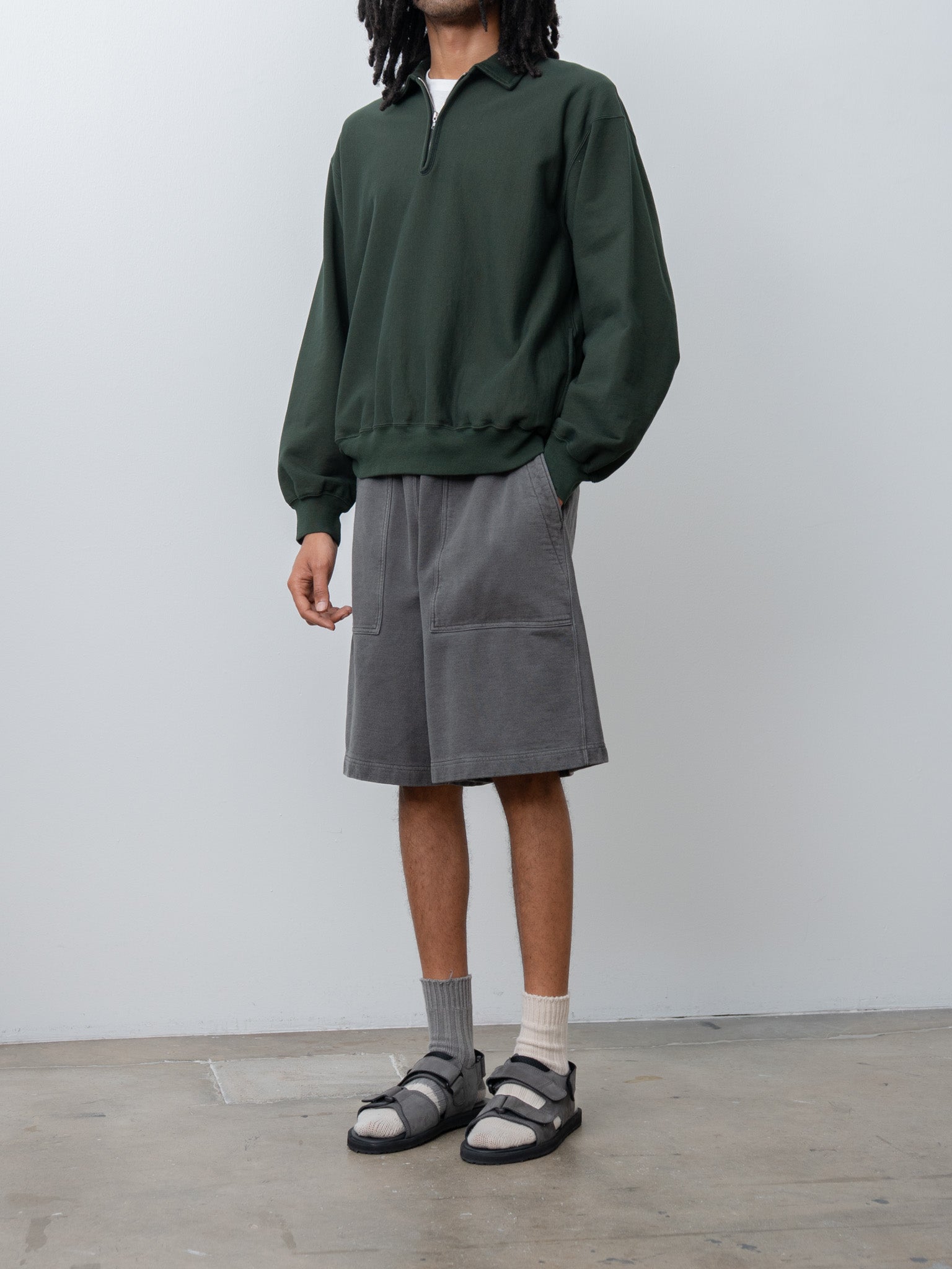 Namu Shop - Blurhms Light Sweat Fatigue Shorts - Black Pigment Over Dye