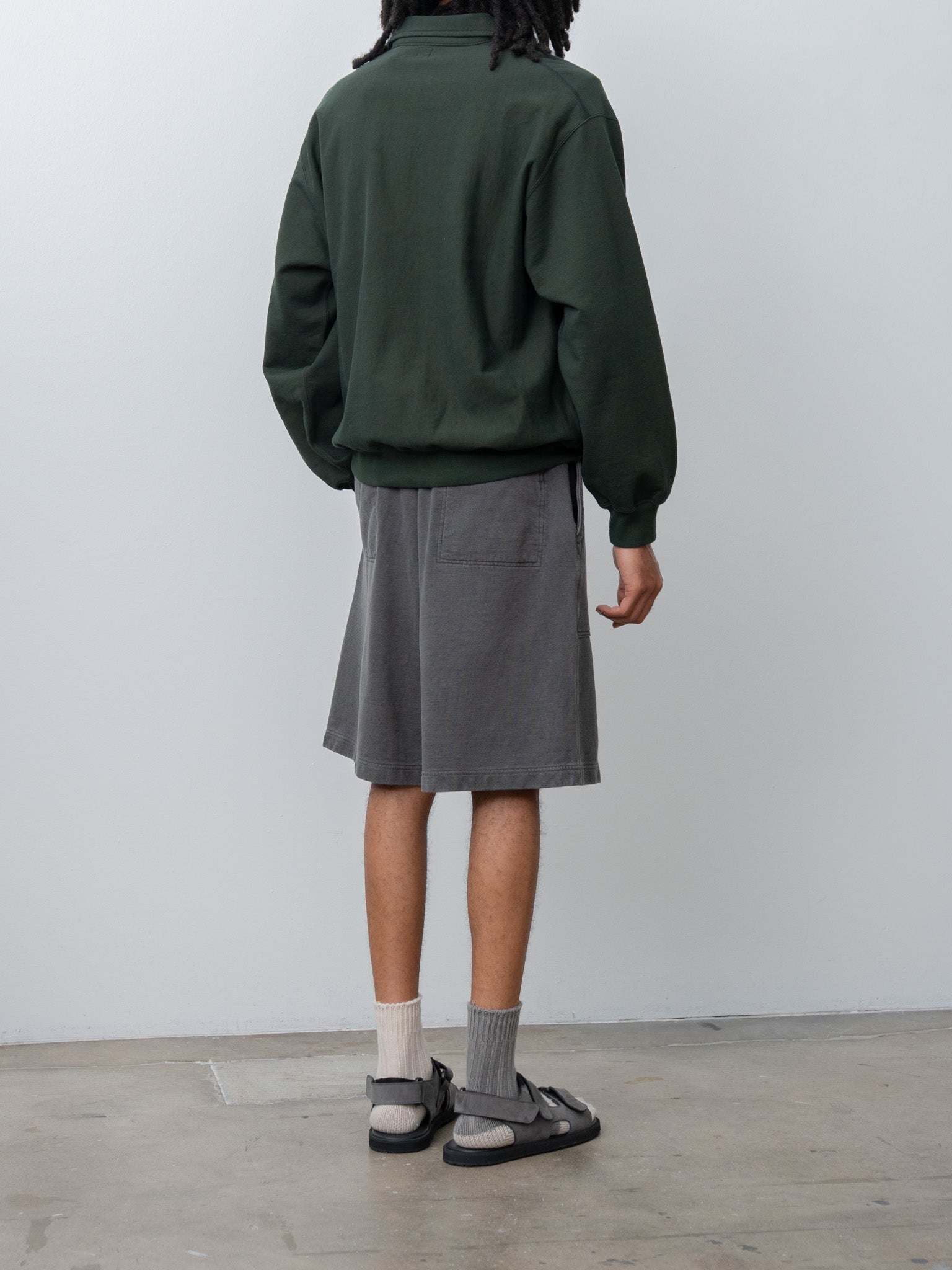 Namu Shop - Blurhms Thin-Sweat Half-Zip P/O - Dark Green