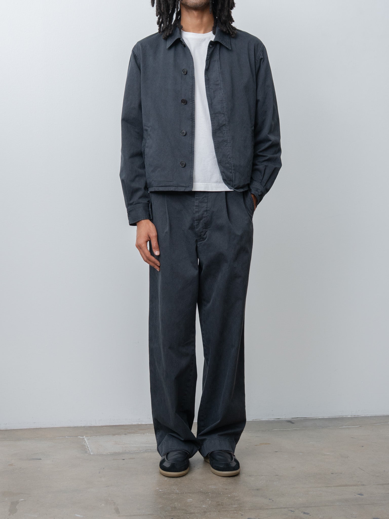 Namu Shop - Auralee Garment-Dyed Finx Light Chino Blouson - Black