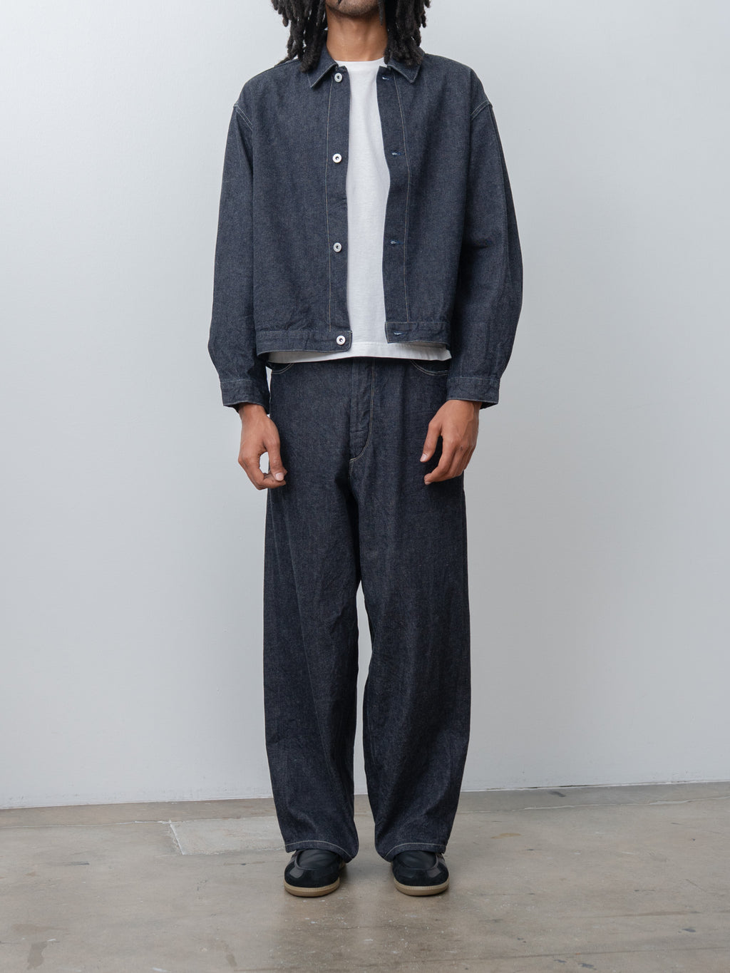 Namu Shop - Blurhms 12.9oz Denim Bias Belted Pants - Indigo