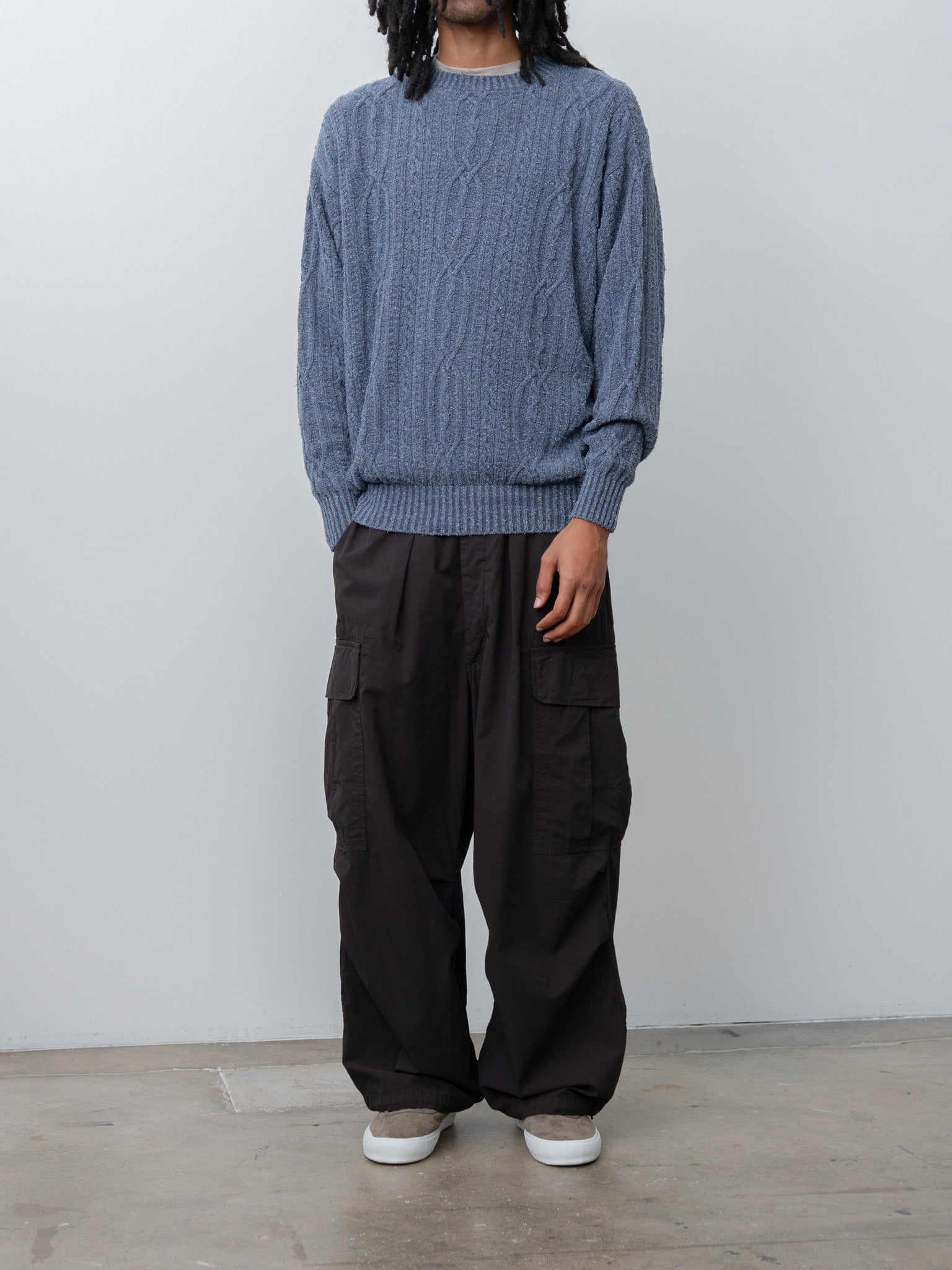 Namu Shop - Herill Silknep Cable Sweater - Indigo