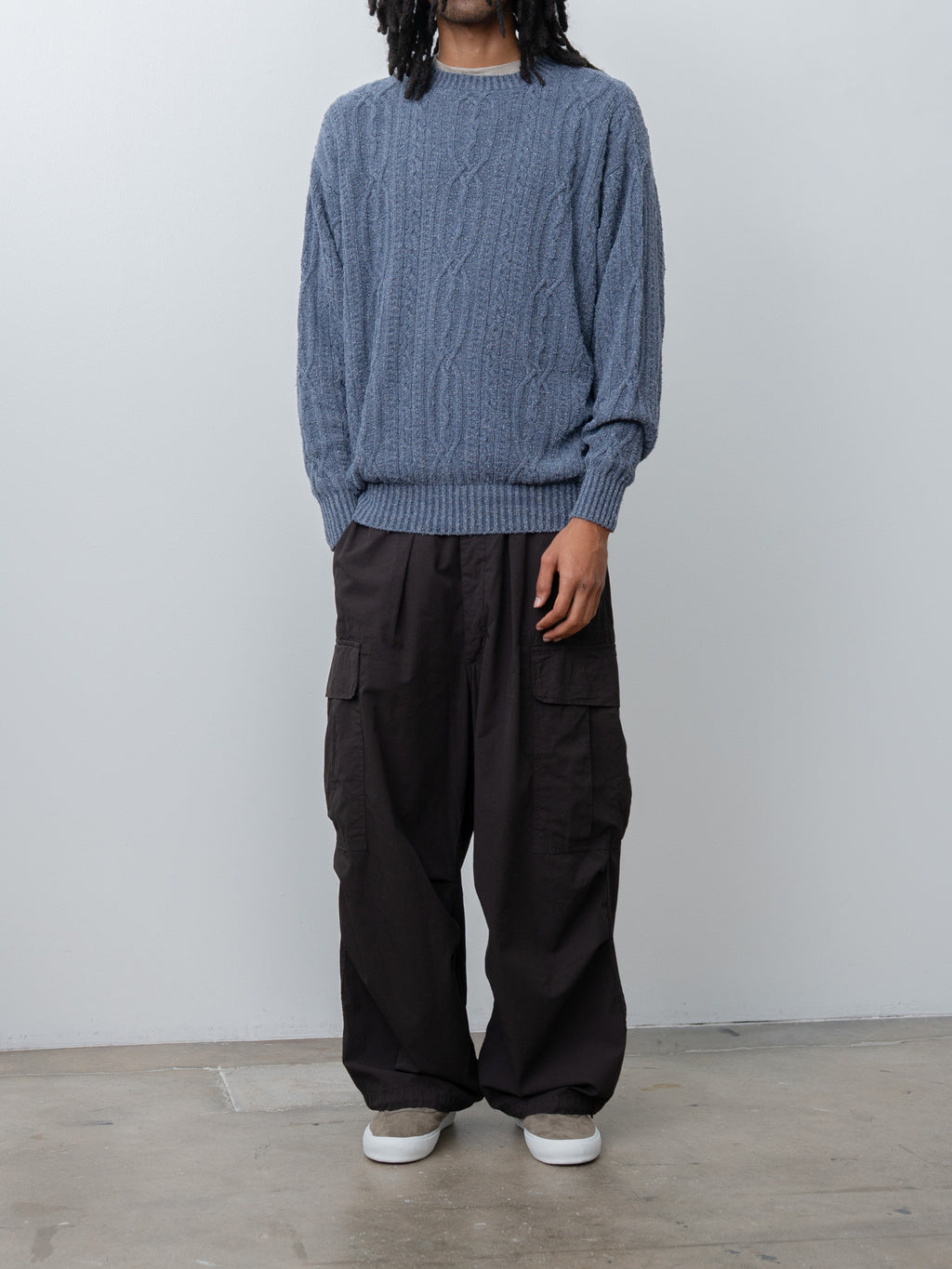 Namu Shop - Herill Silknep Cable Sweater - Indigo